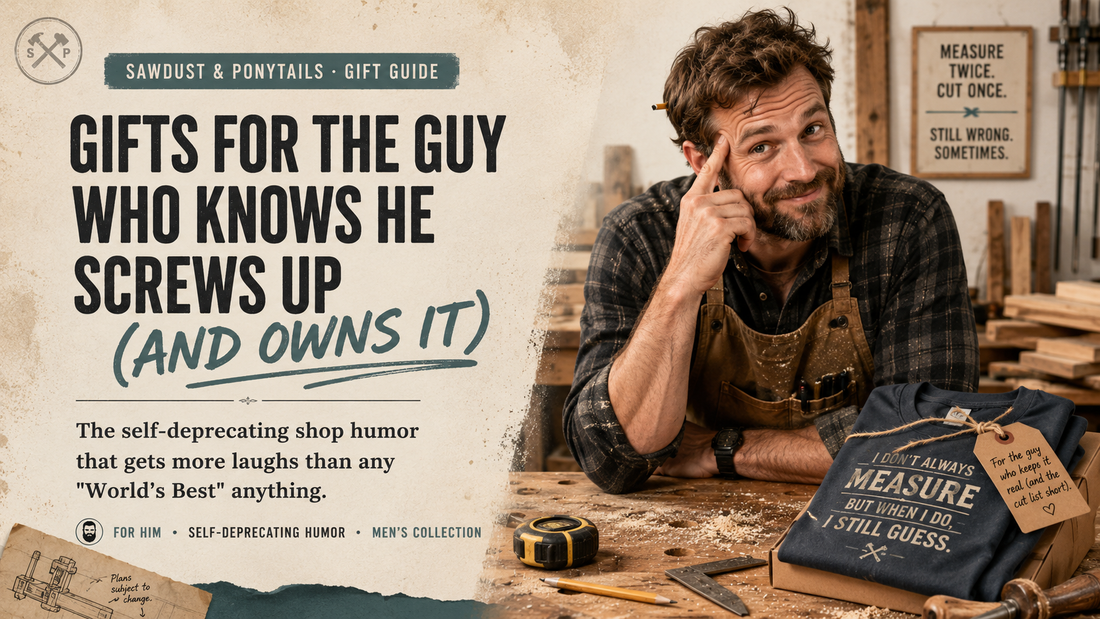 Funny woodworking gifts for the guy who screws up and owns it