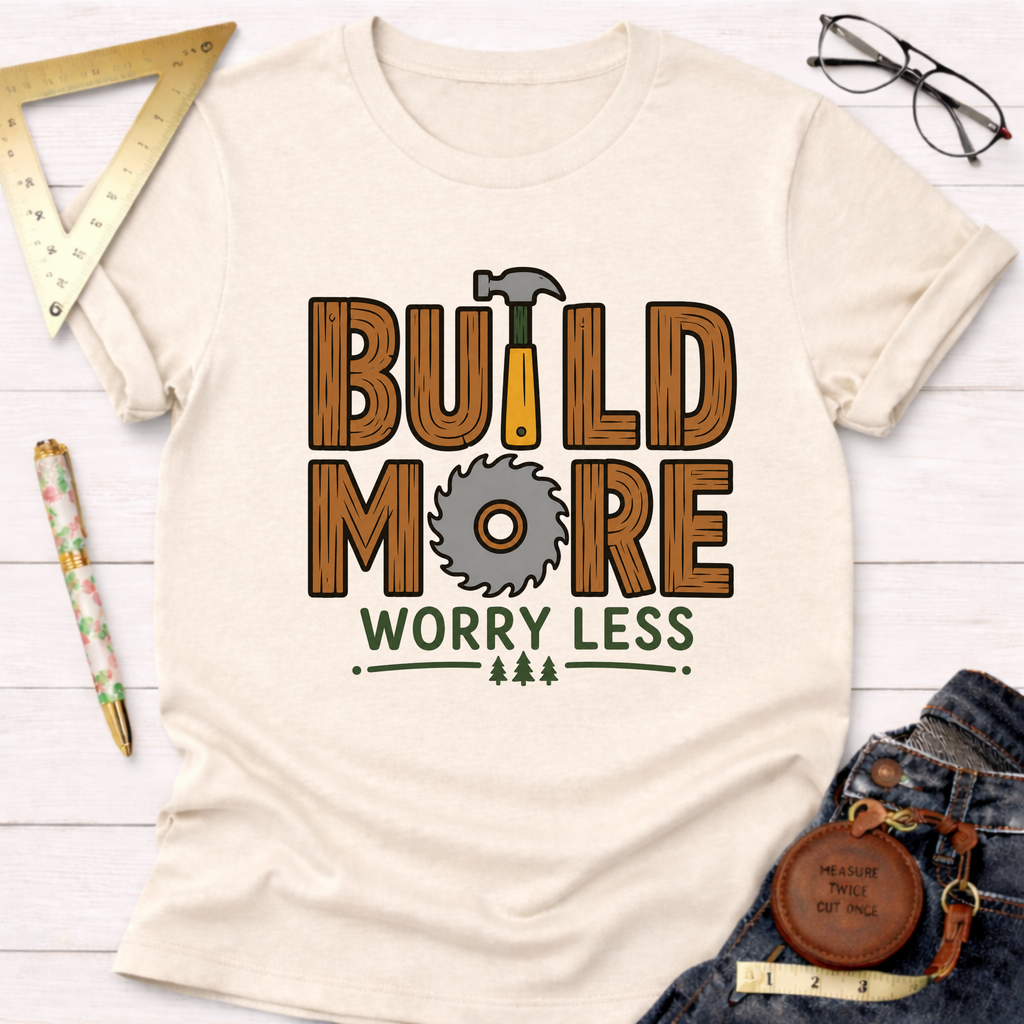 Build More Worry Less T-Shirt