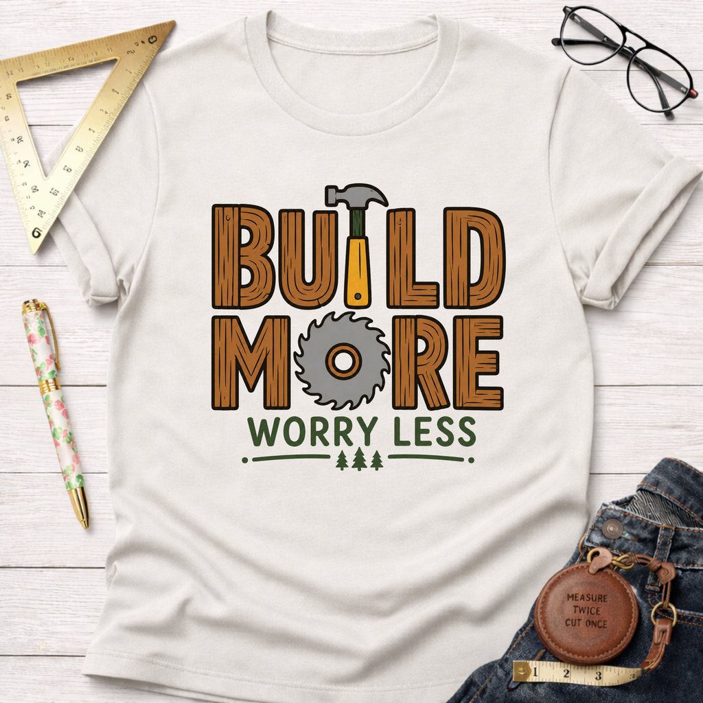 Build More Worry Less T-Shirt