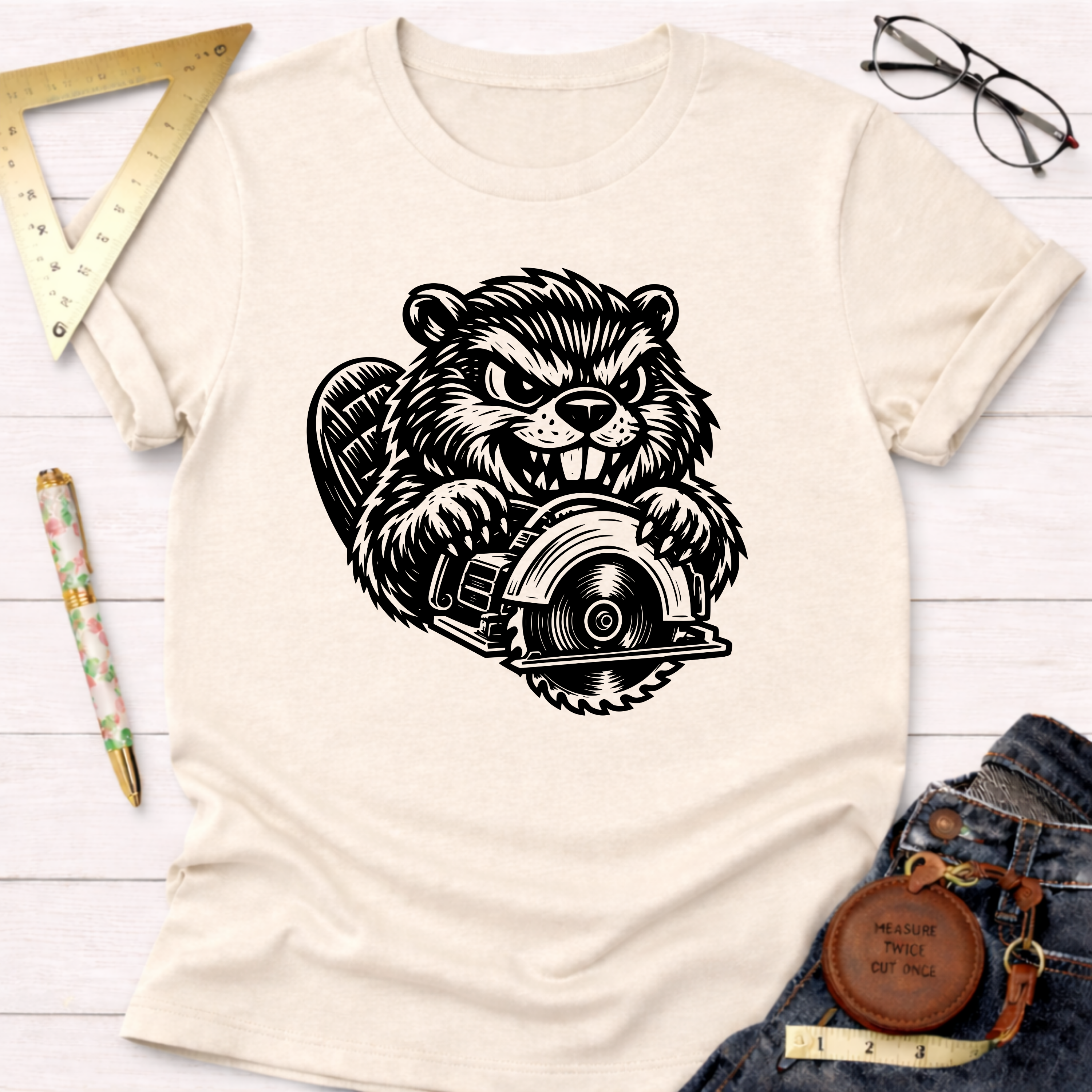 Angry Woodworking Beaver T-Shirt