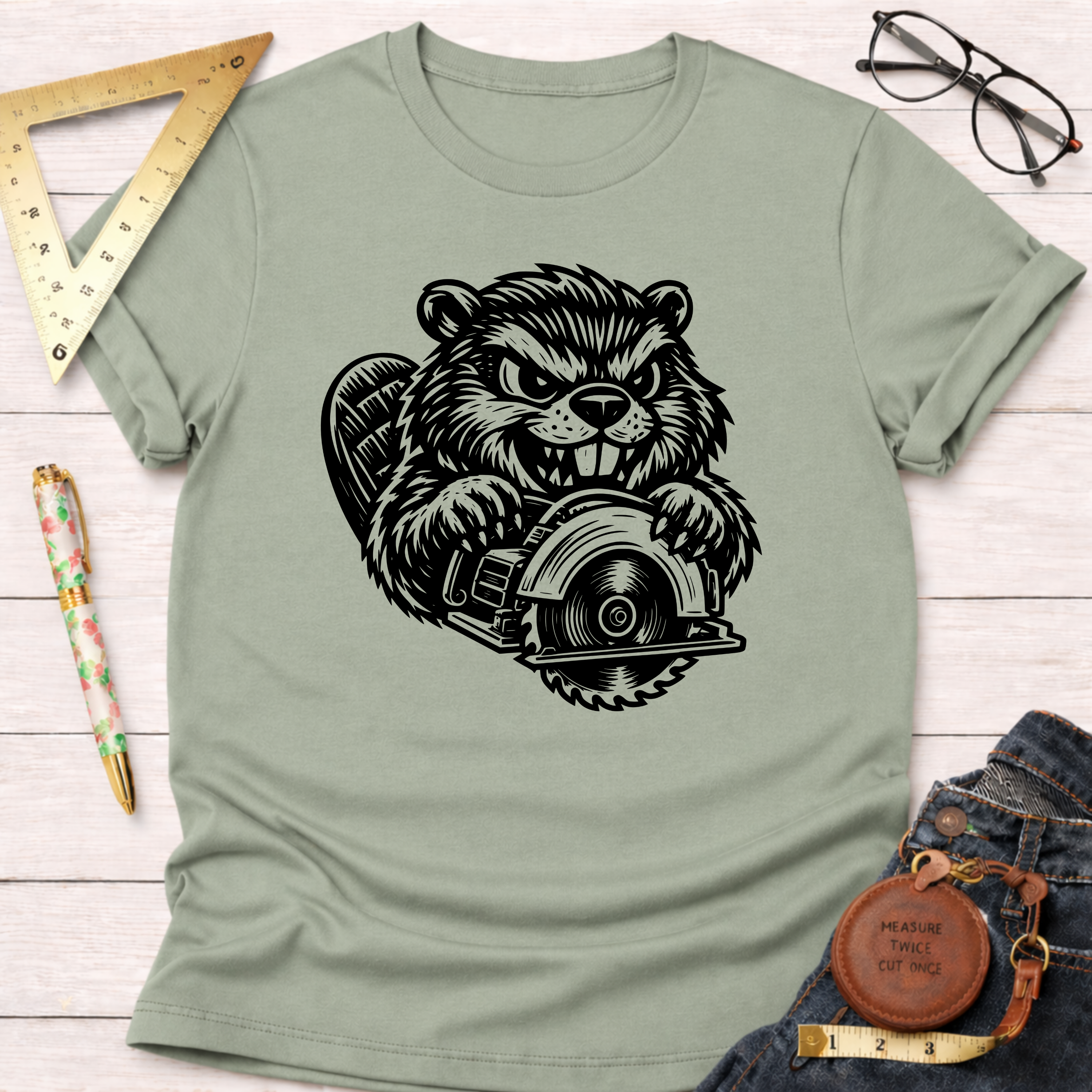 Angry Woodworking Beaver T-Shirt