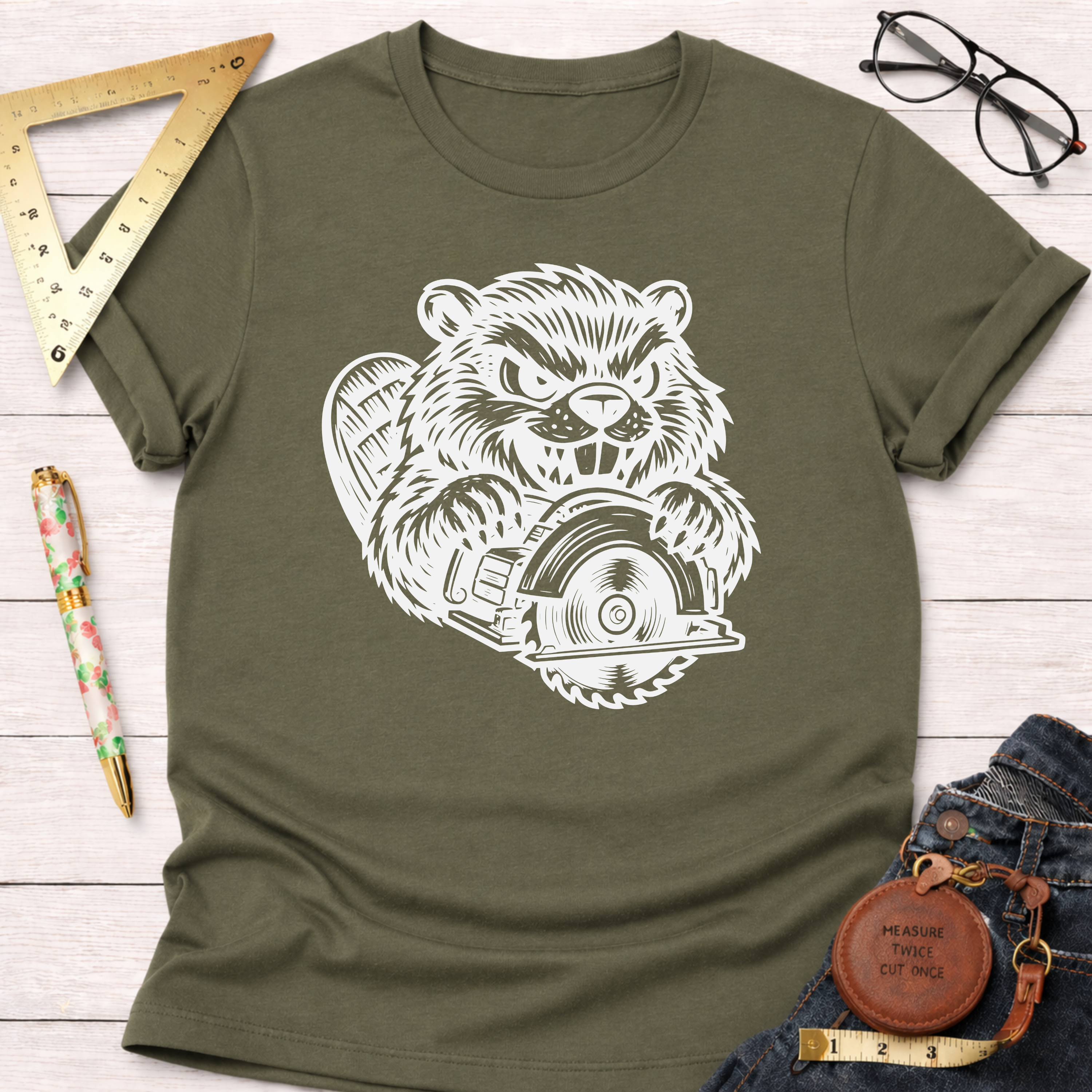 Angry Woodworking Beaver T-Shirt