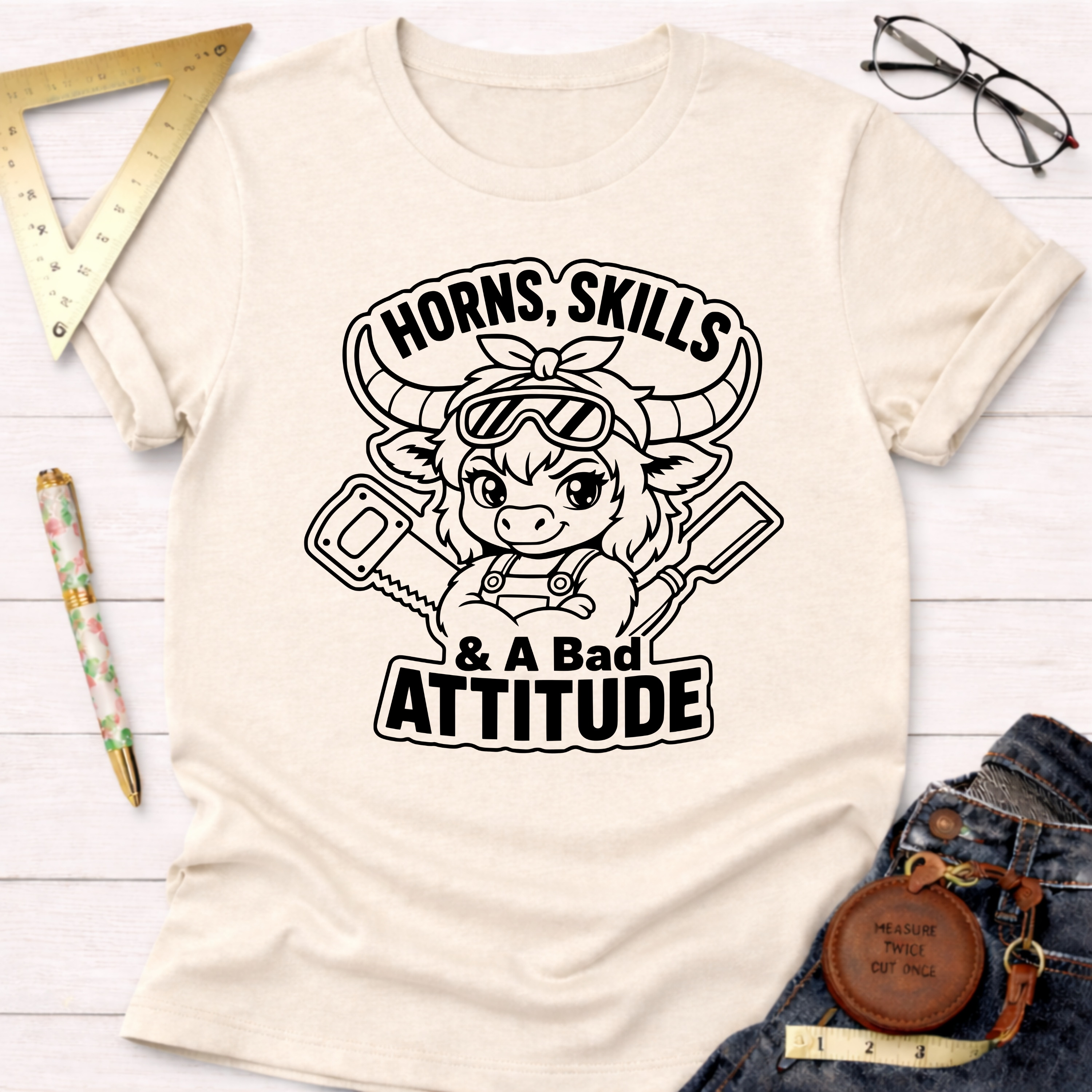 Horns, Skills, And A Bad Attitude T-Shirt
