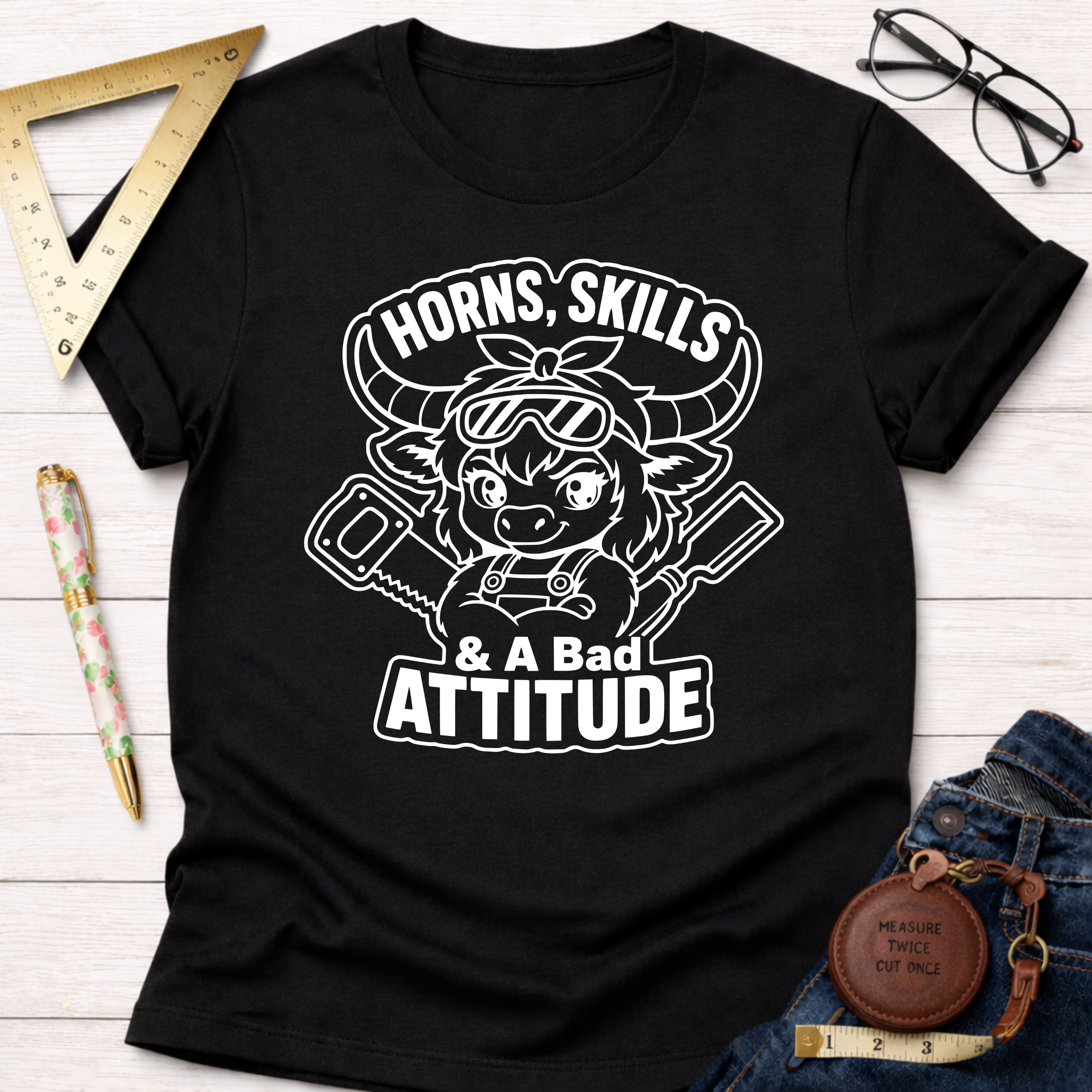 Horns, Skills, And A Bad Attitude T-Shirt