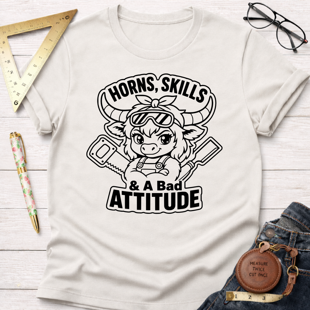 Horns, Skills, And A Bad Attitude T-Shirt