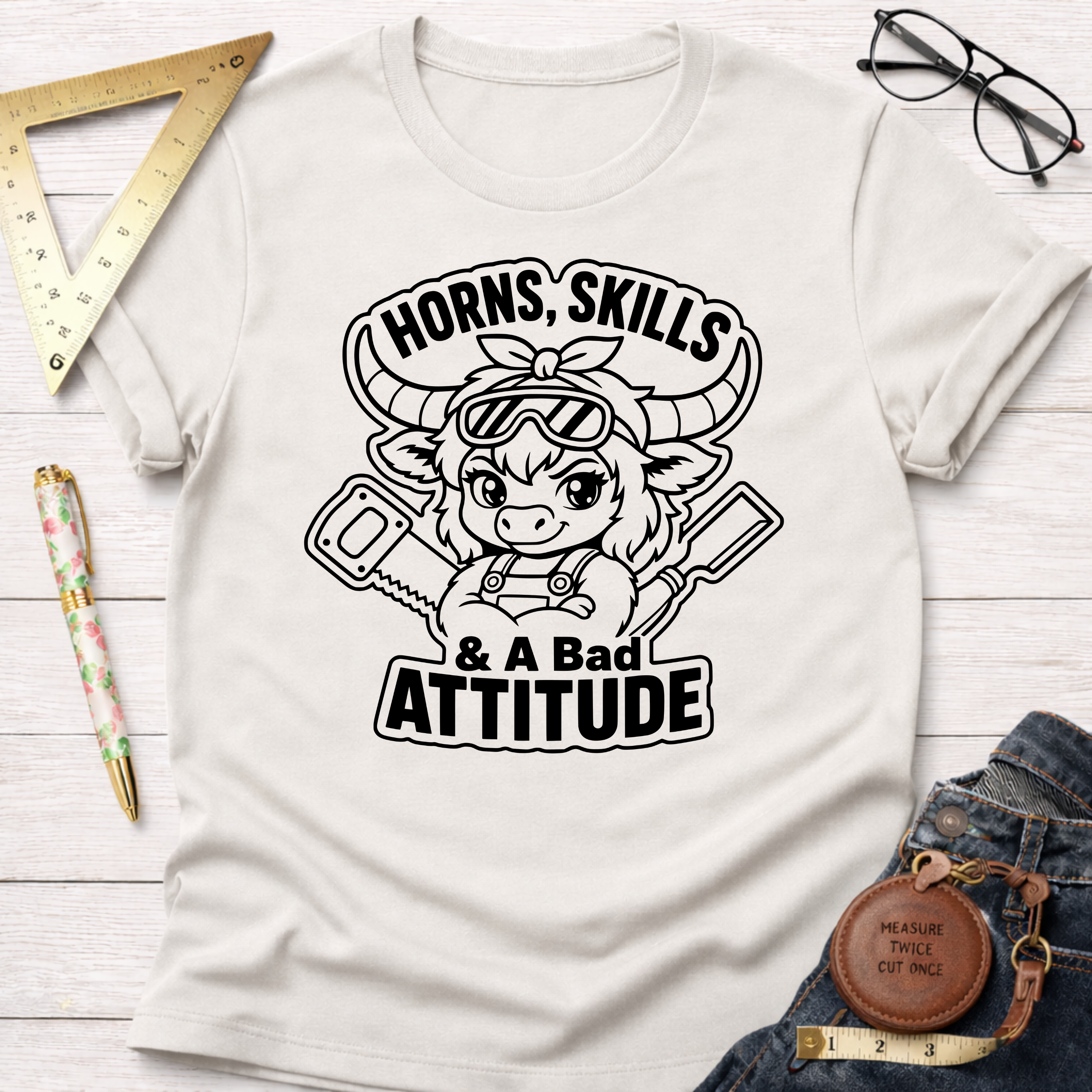 Horns, Skills, And A Bad Attitude T-Shirt