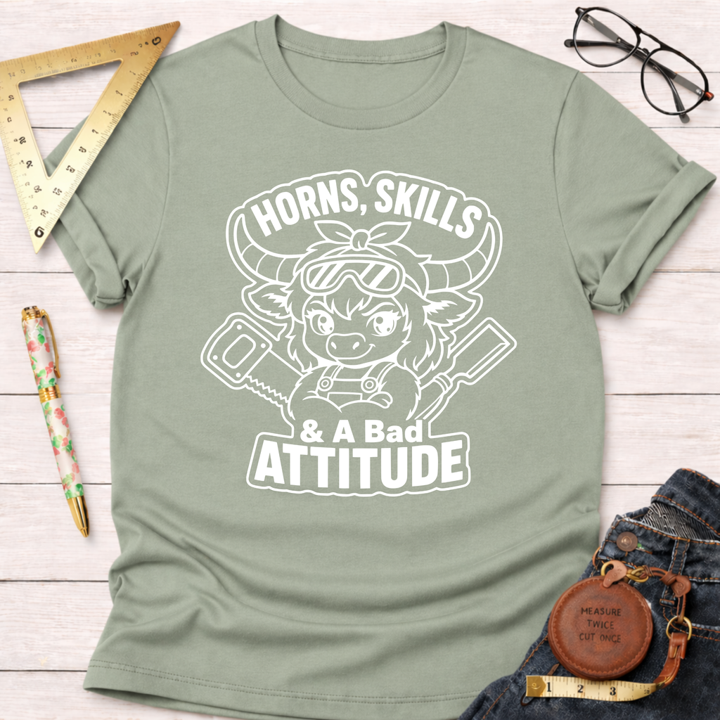 Horns, Skills, And A Bad Attitude T-Shirt