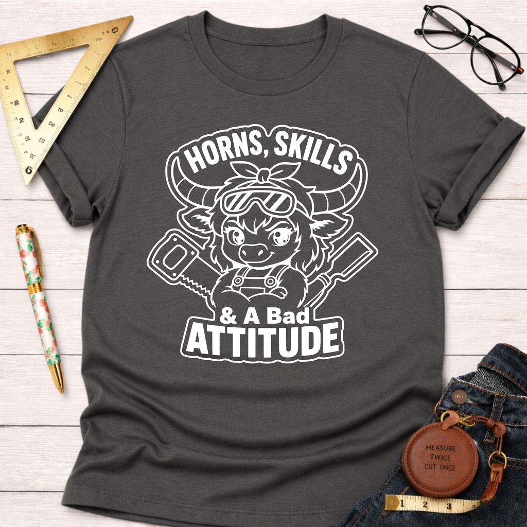 Horns, Skills, And A Bad Attitude T-Shirt