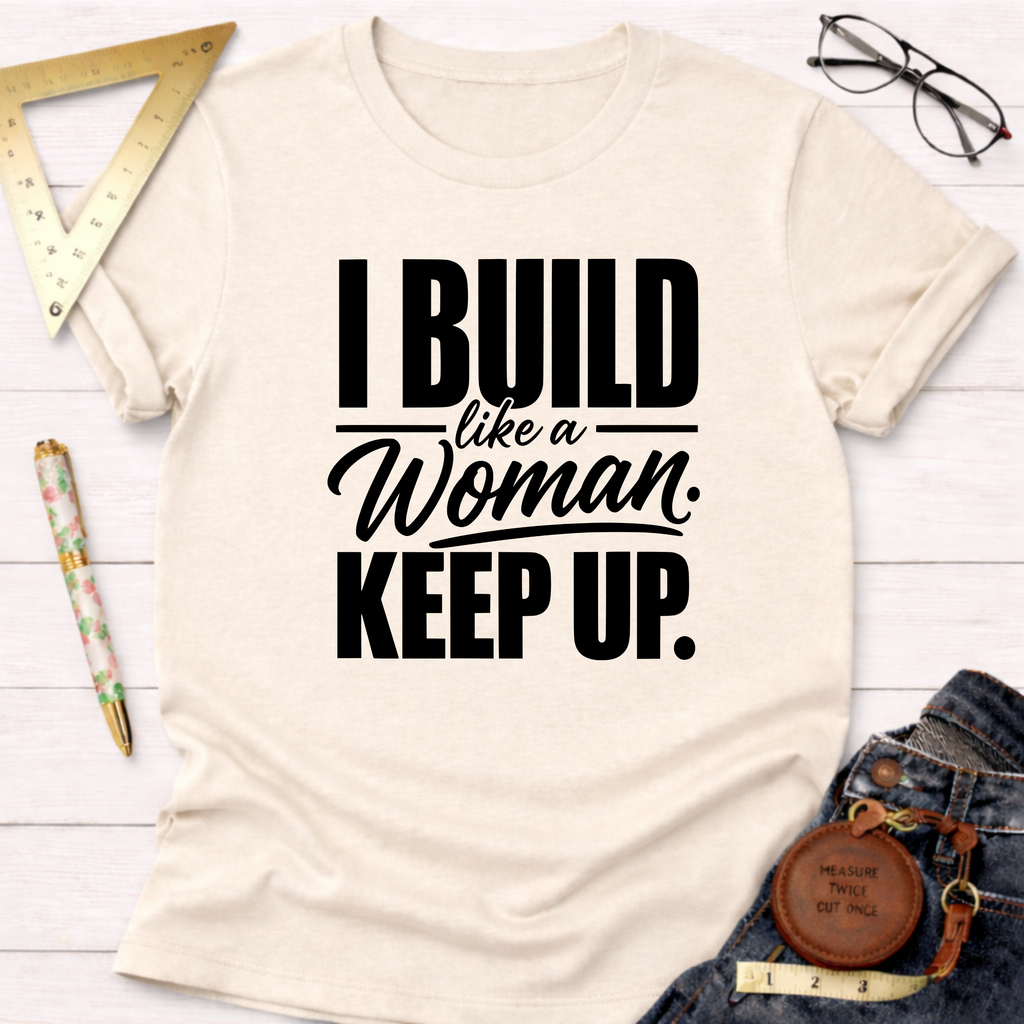 I Build Like A Woman. Keep Up. T-Shirt