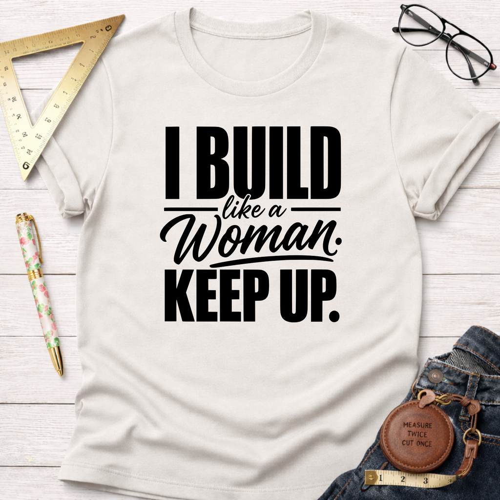 I Build Like A Woman. Keep Up. T-Shirt
