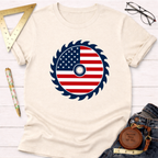 American Flag Saw Blade T-Shirt