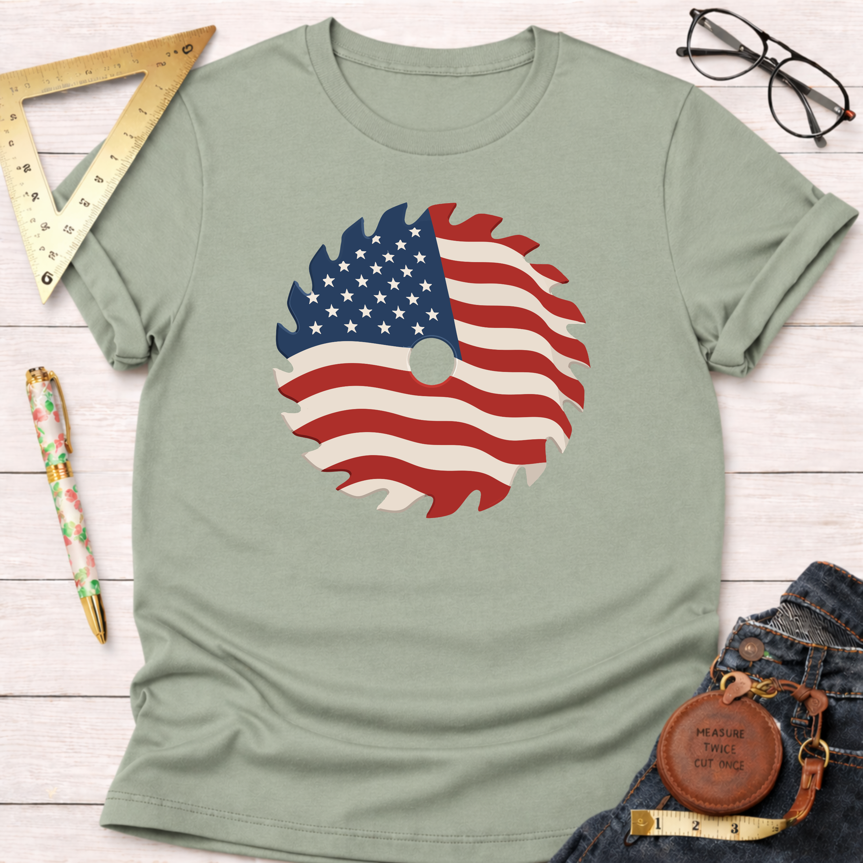 Patriotic Saw Blade T-Shirt