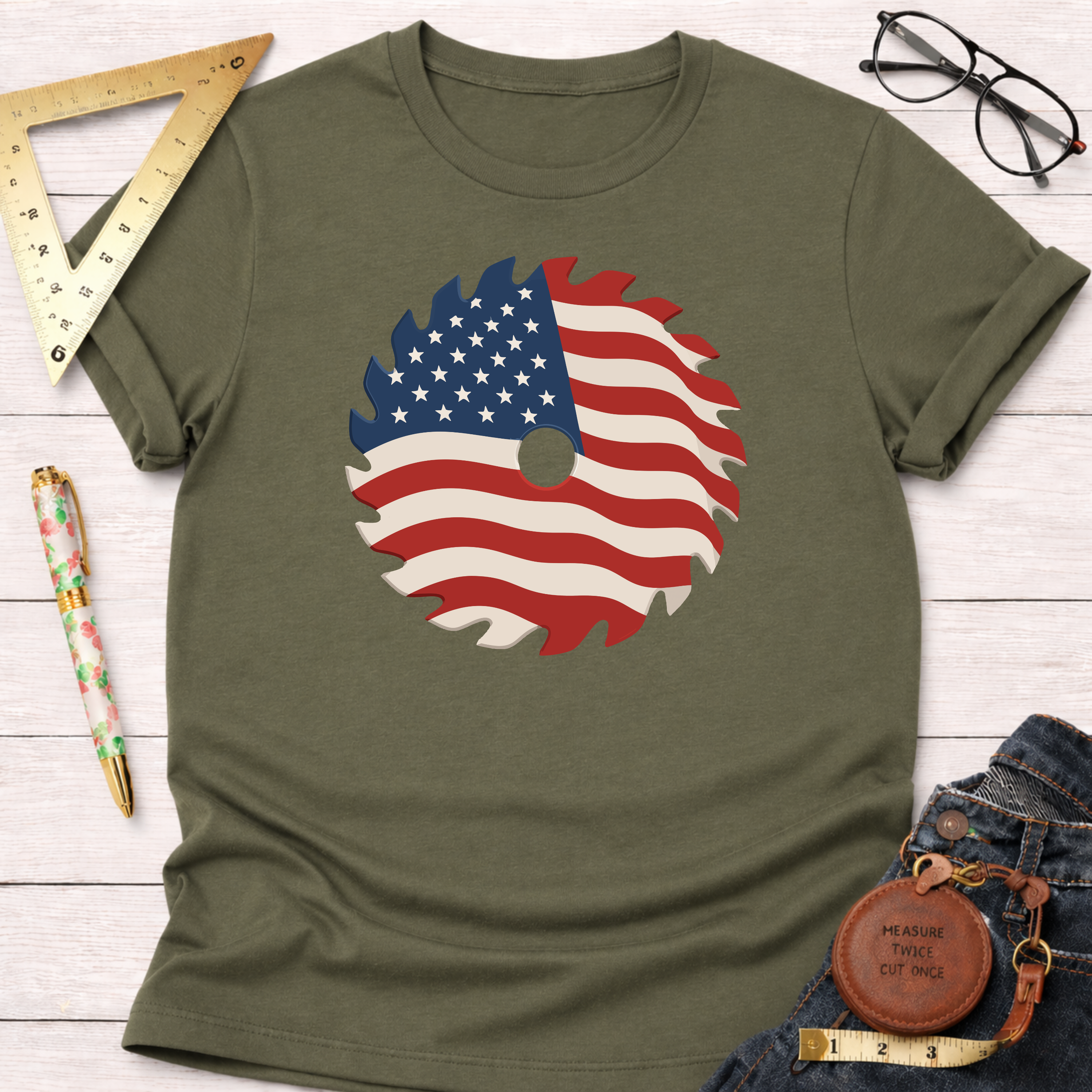 Patriotic Saw Blade T-Shirt