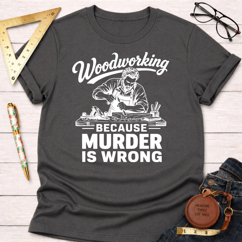 Woodworking Because Murder Is Wrong T-Shirt
