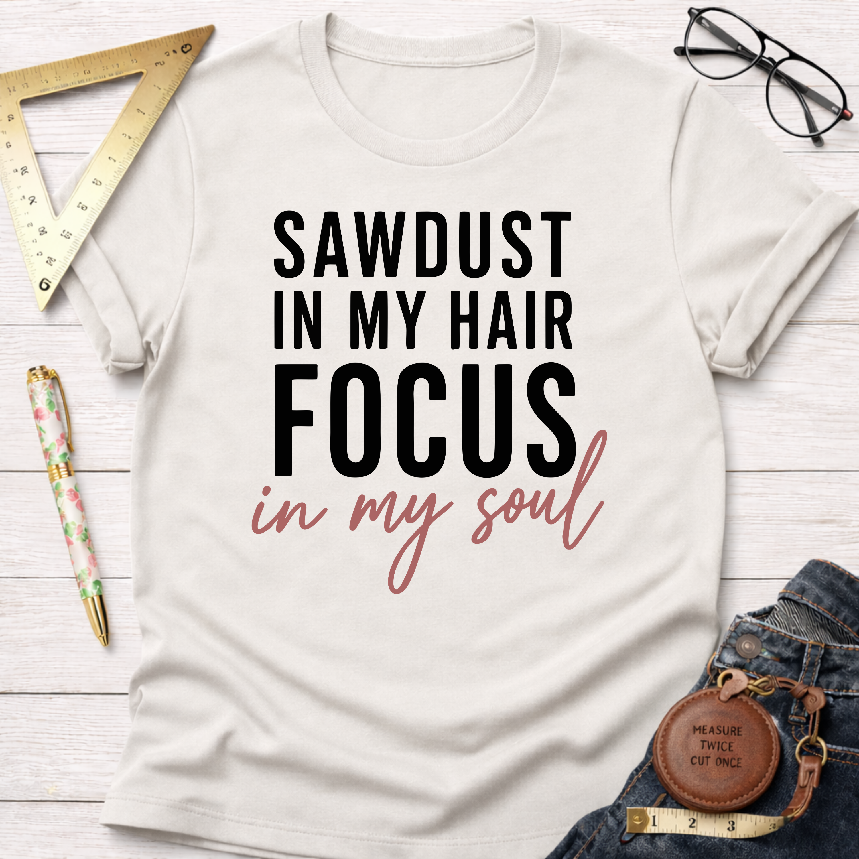 Sawdust In My  Hair Focus In My Soul T-Shirt