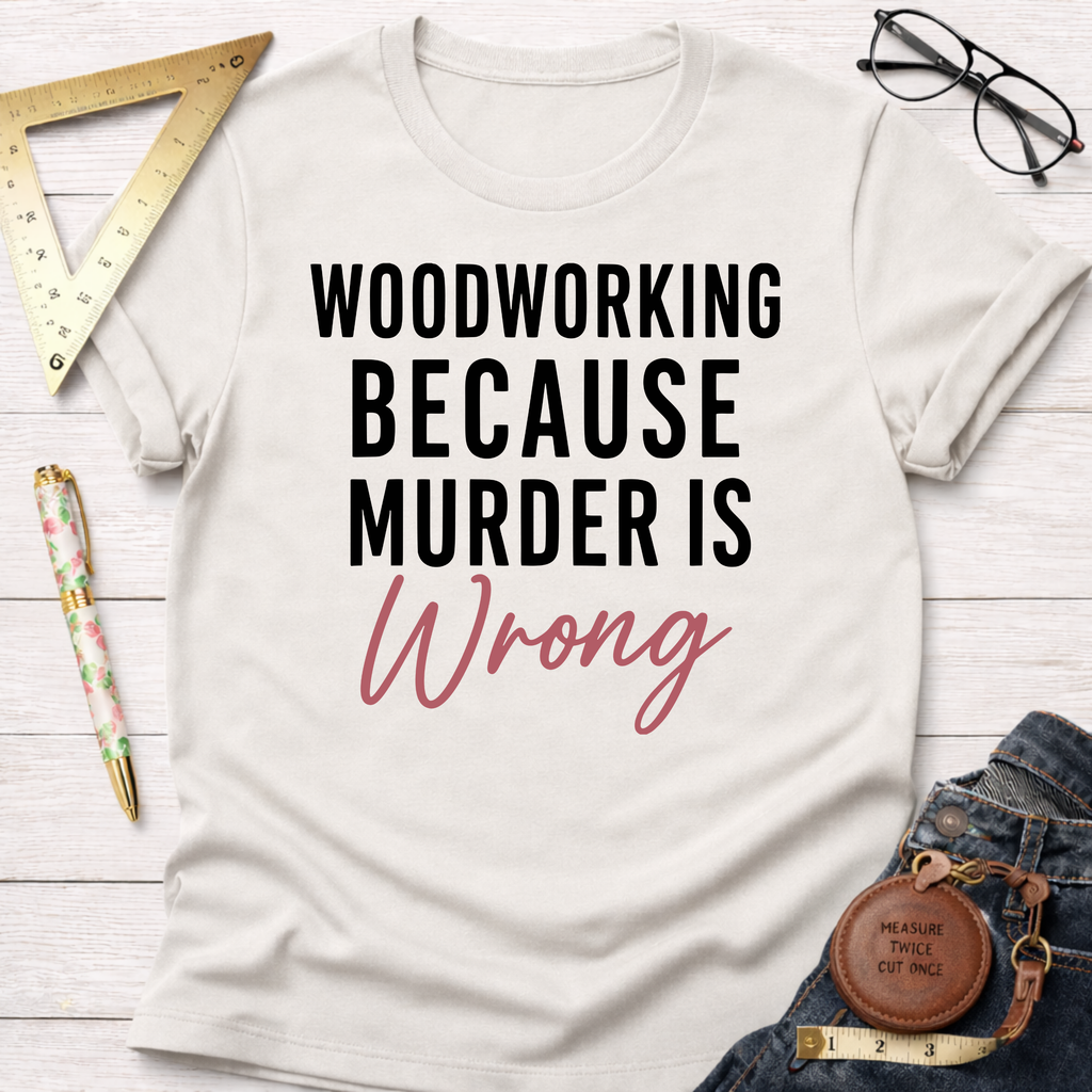 Woodworking Because Murder Is Wrong T-Shirt