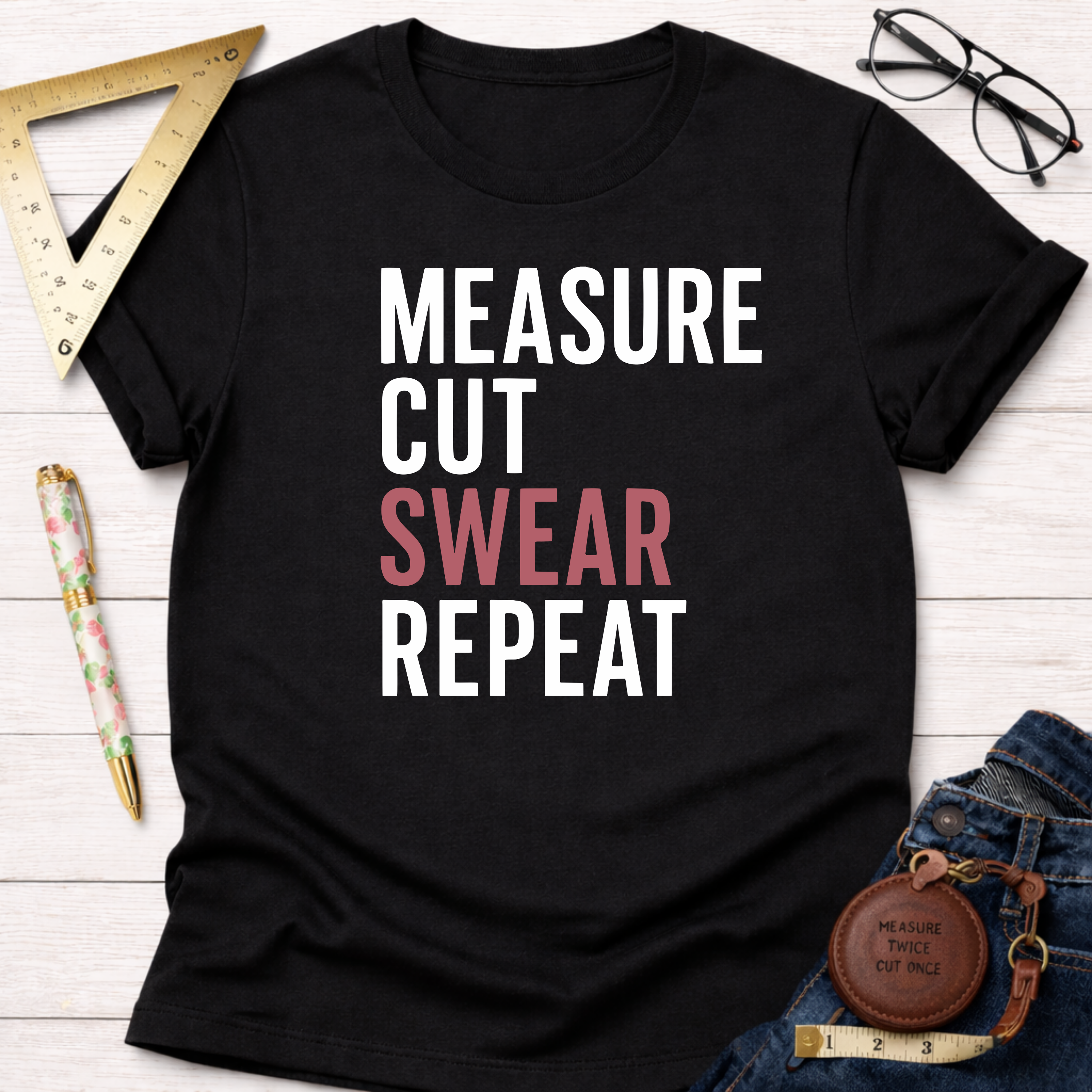 Measure Cut Swear Repeat T-Shirt