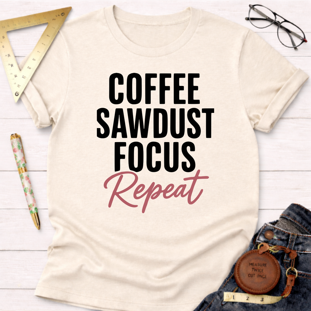 Coffee Sawdust Focus Repeat T-Shirt