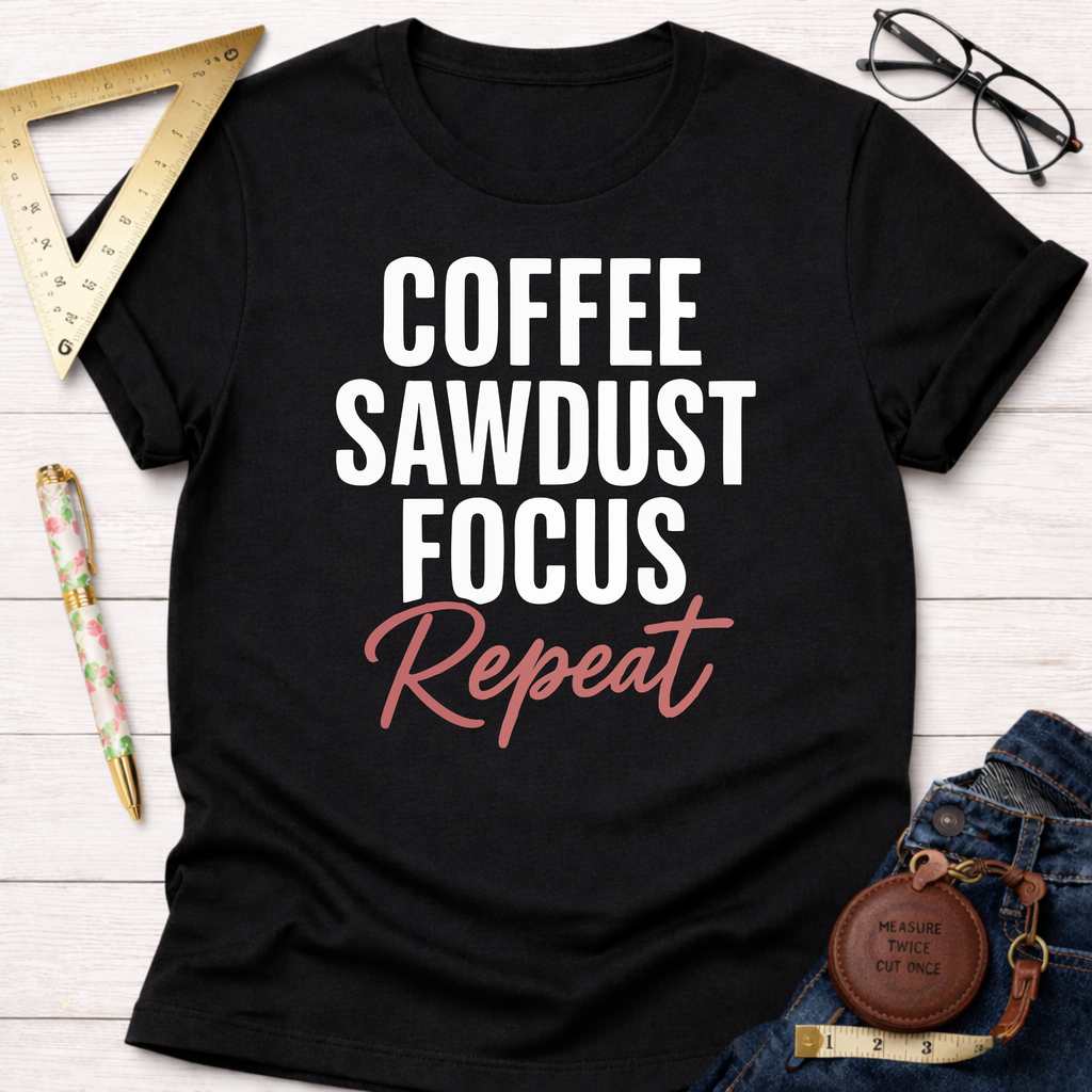 Coffee Sawdust Focus Repeat T-Shirt