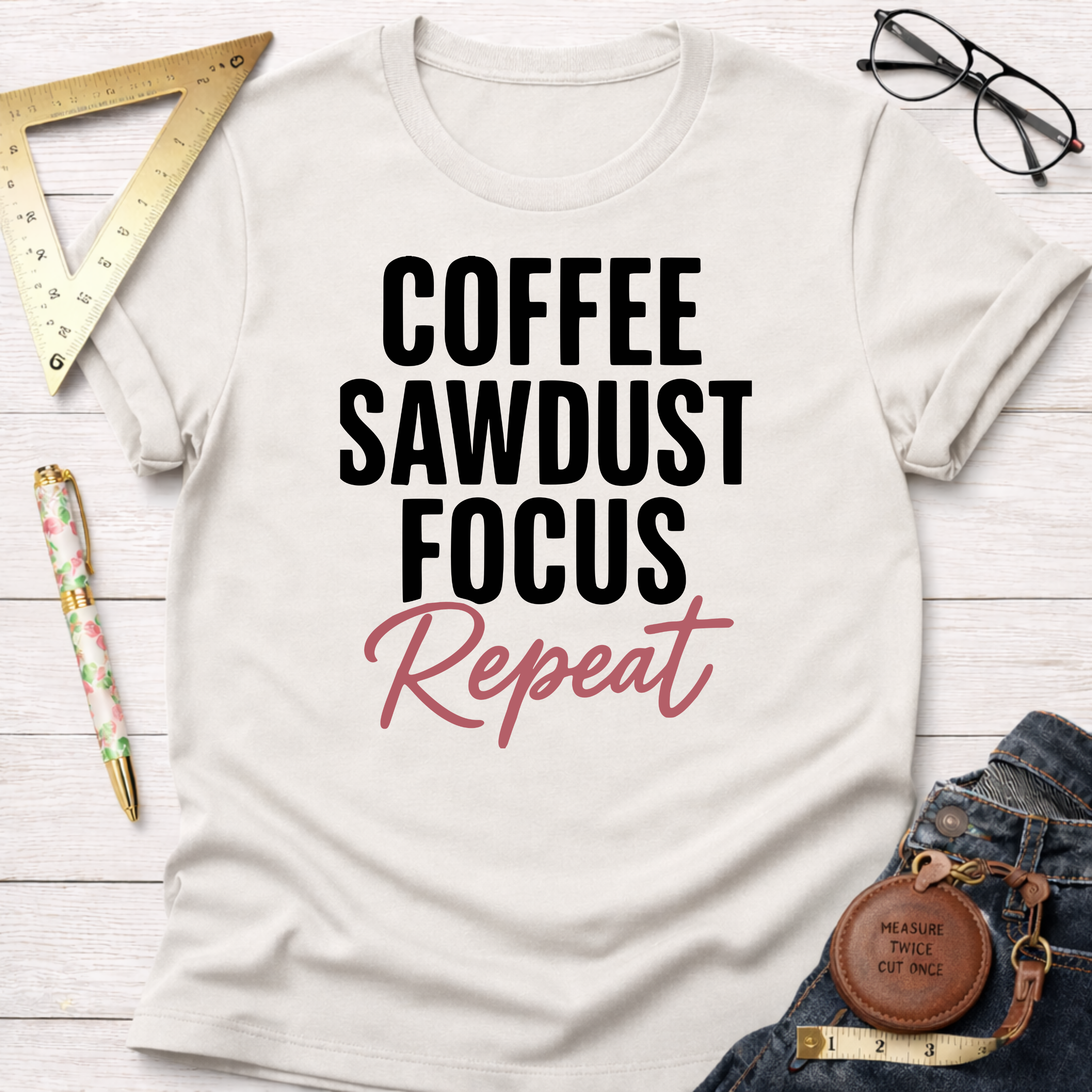 Coffee Sawdust Focus Repeat T-Shirt