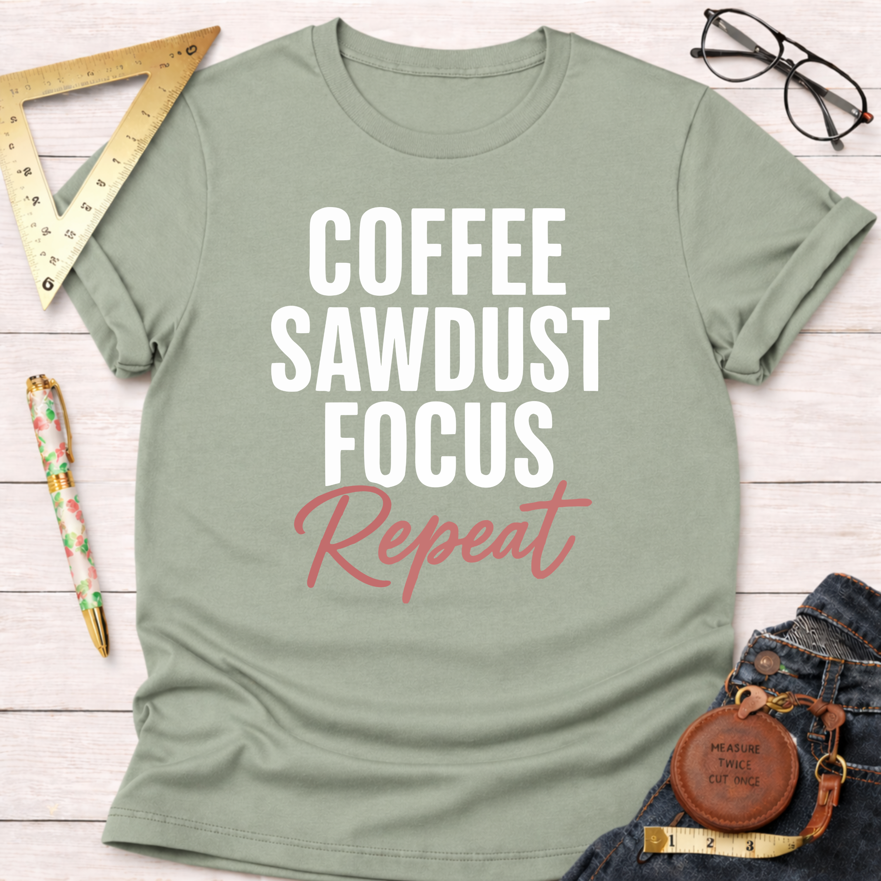 Coffee Sawdust Focus Repeat T-Shirt