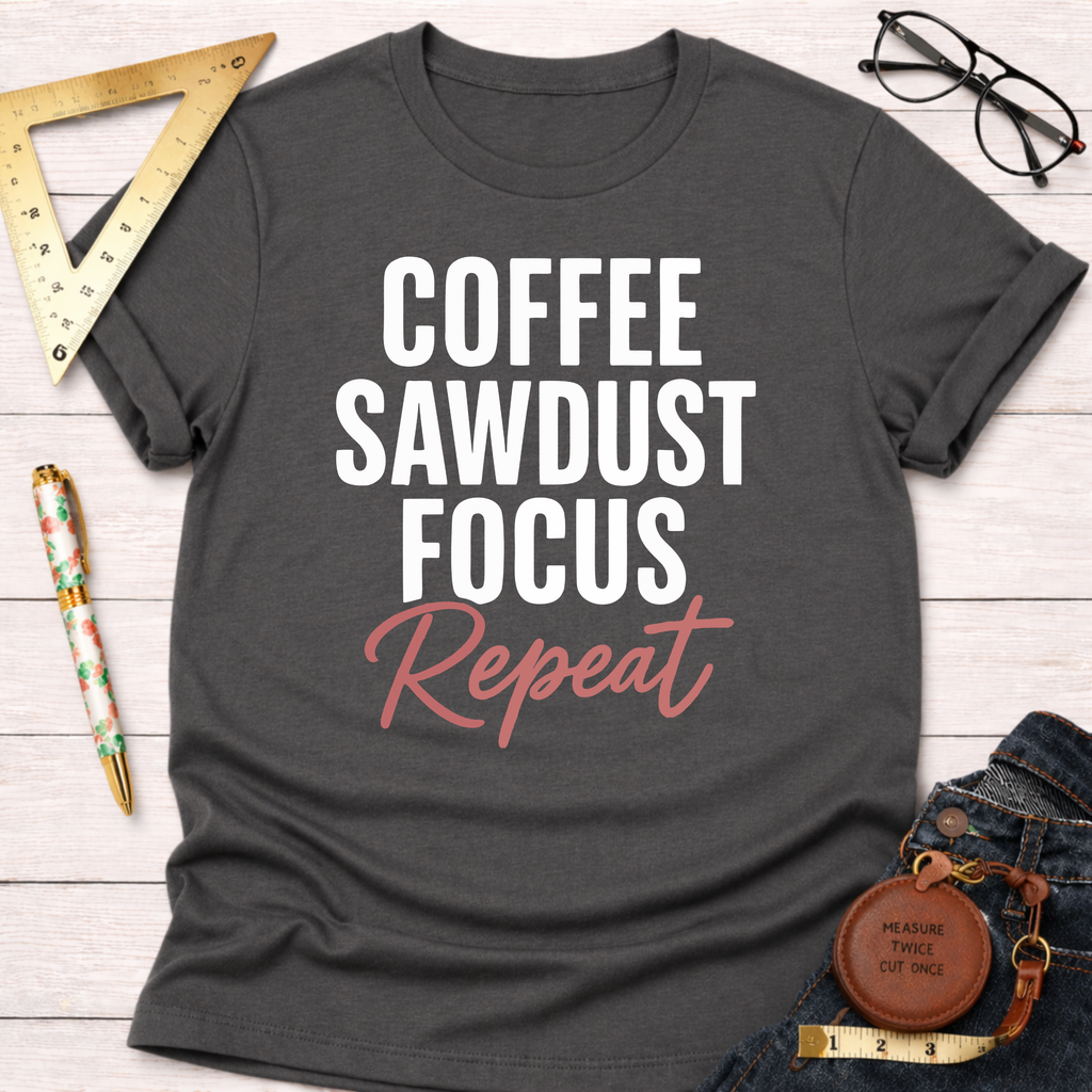 Coffee Sawdust Focus Repeat T-Shirt