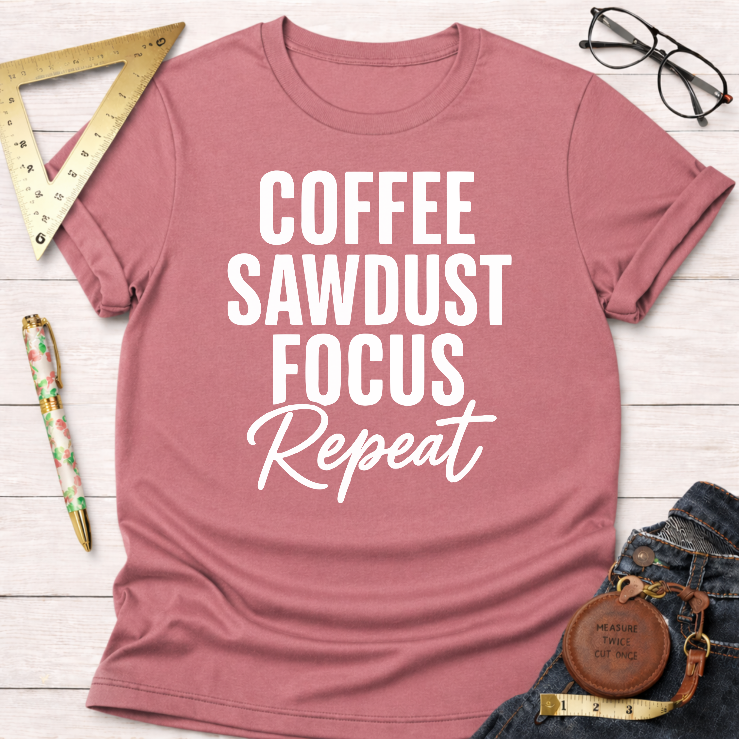 Coffee Sawdust Focus Repeat T-Shirt