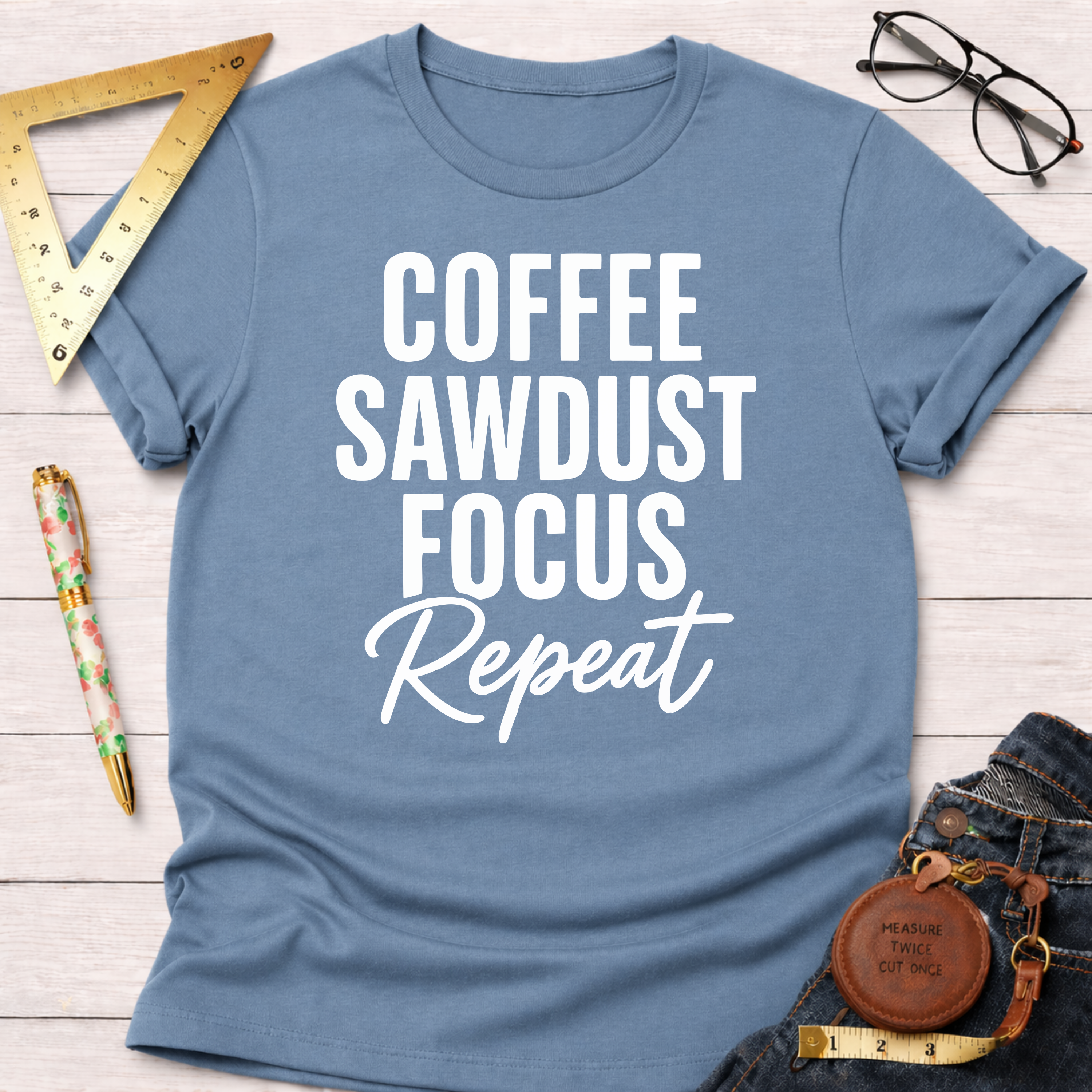 Coffee Sawdust Focus Repeat T-Shirt