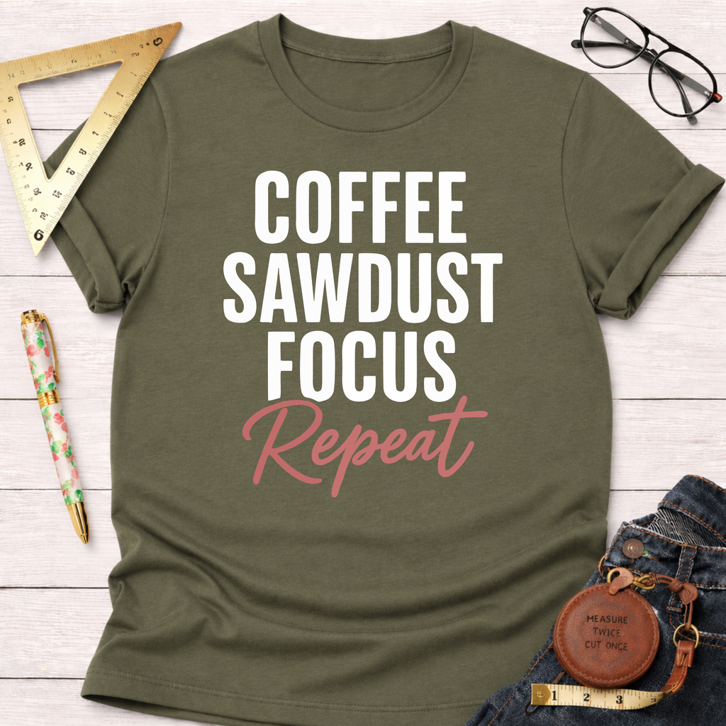 Coffee Sawdust Focus Repeat T-Shirt