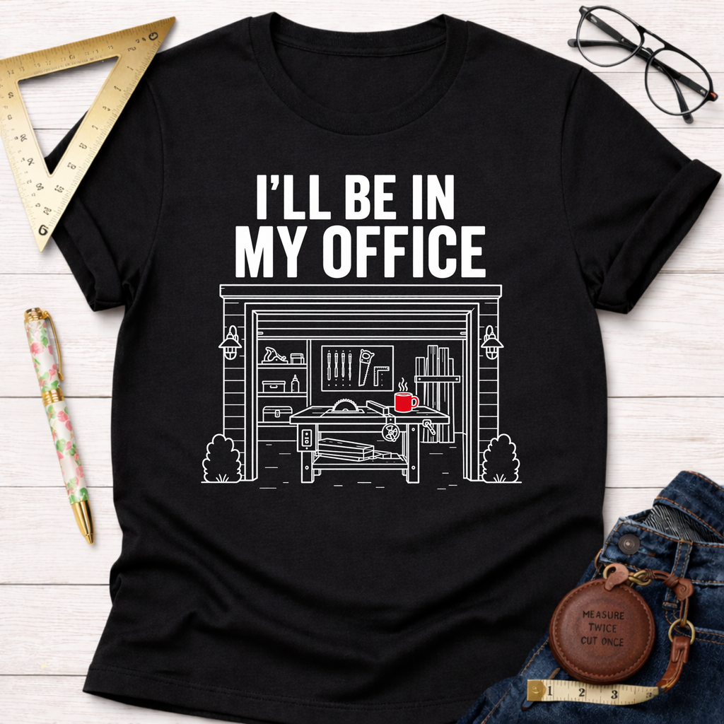 I'll Be in My Garage Office Workshop T-Shirt