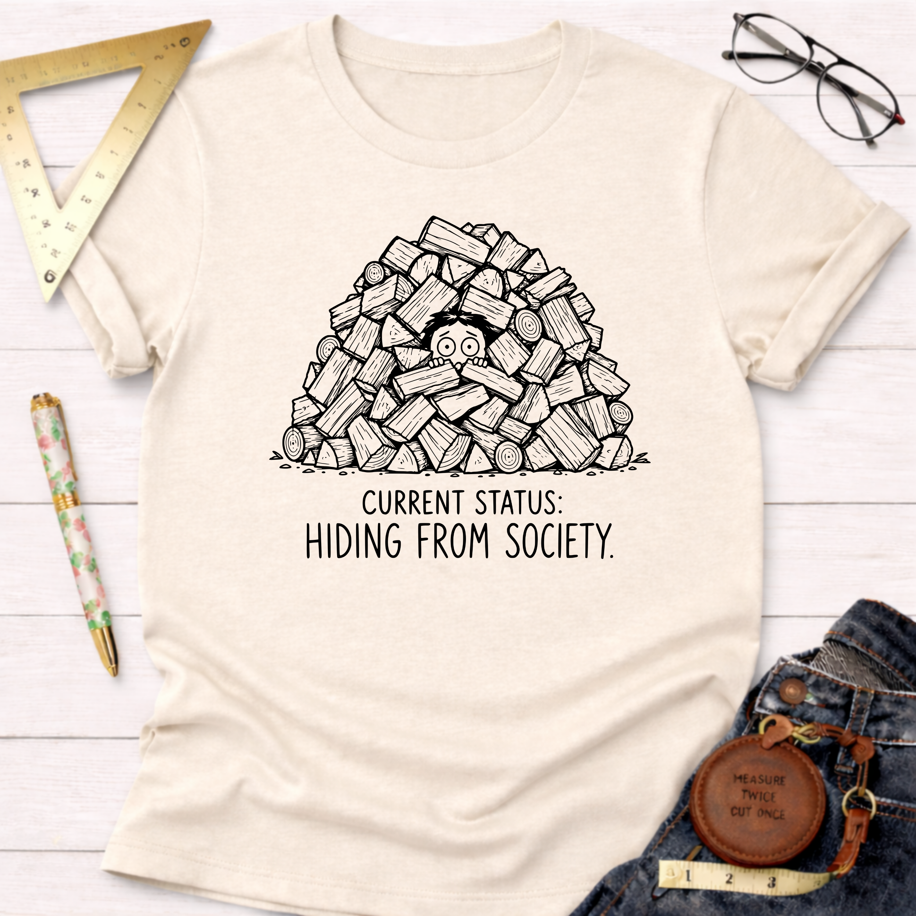 Current Status Hiding From Society T-Shirt