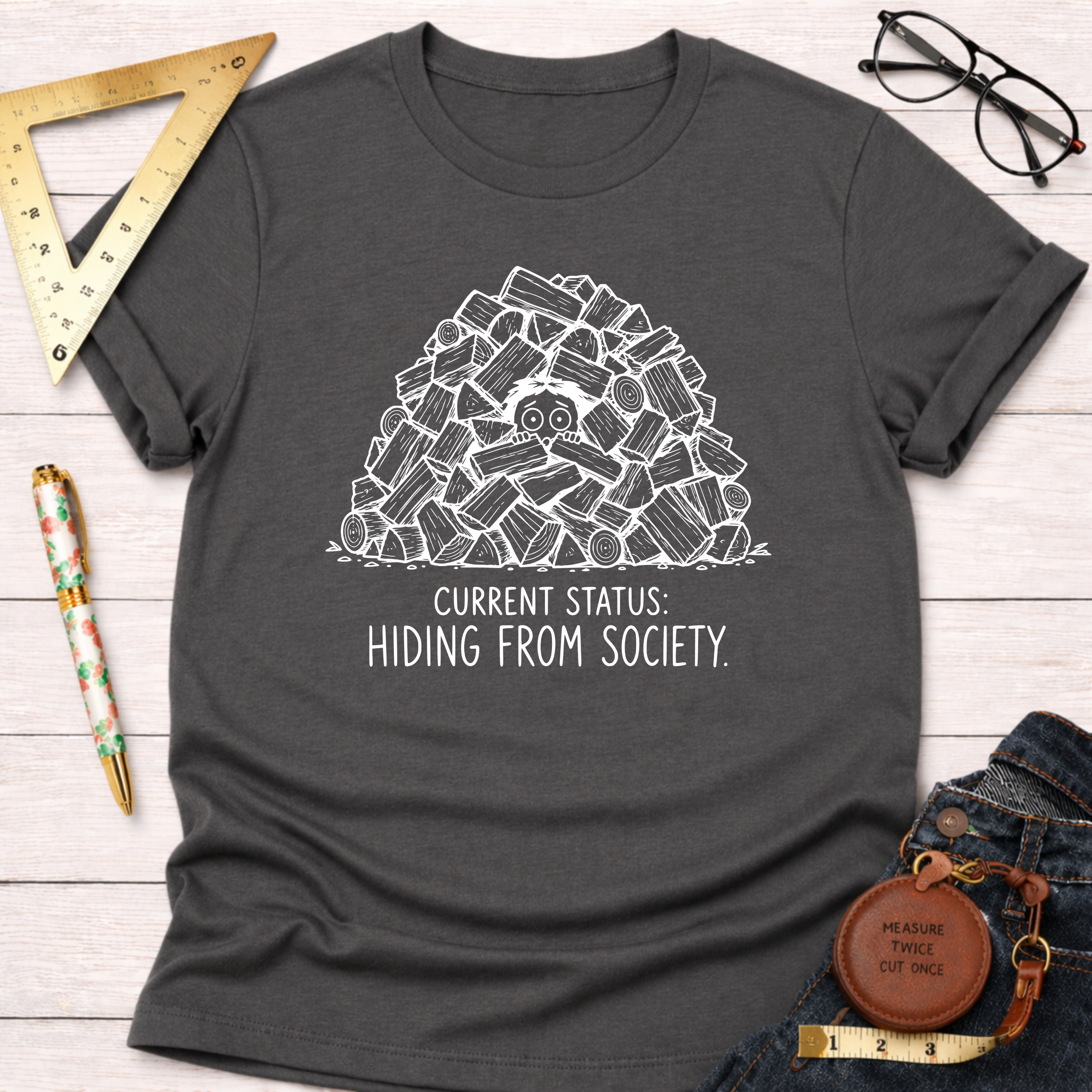 Current Status Hiding From Society T-Shirt