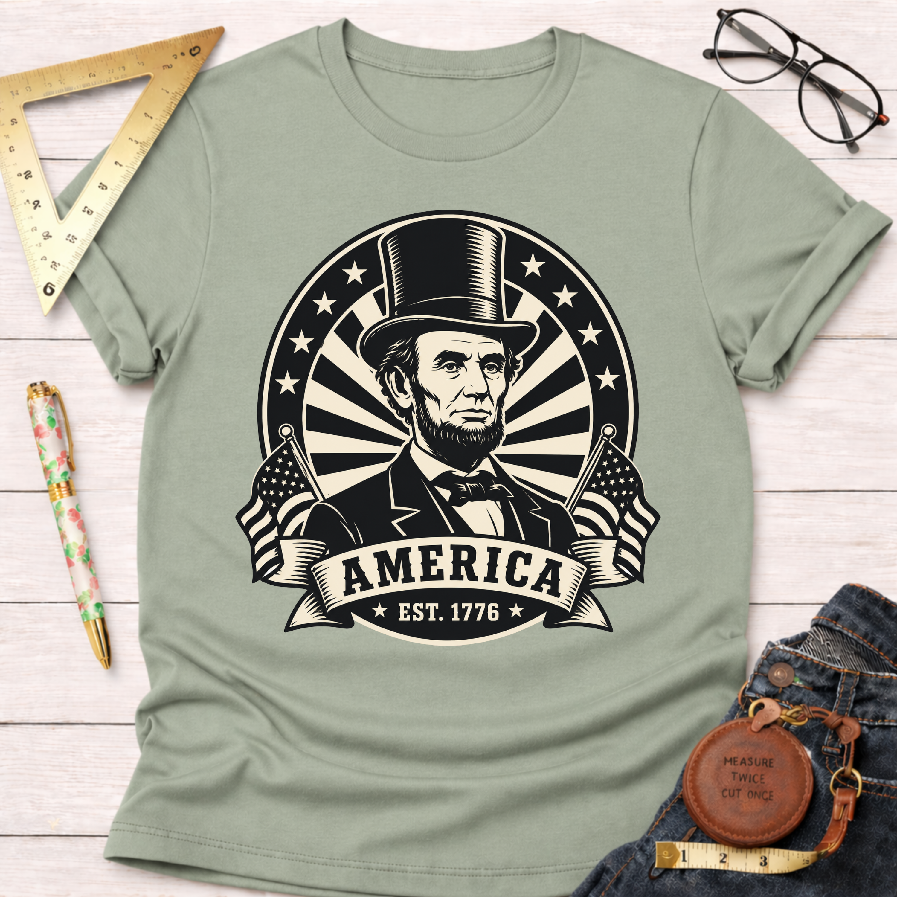 Abraham Lincoln America EST 1776 T-Shirt