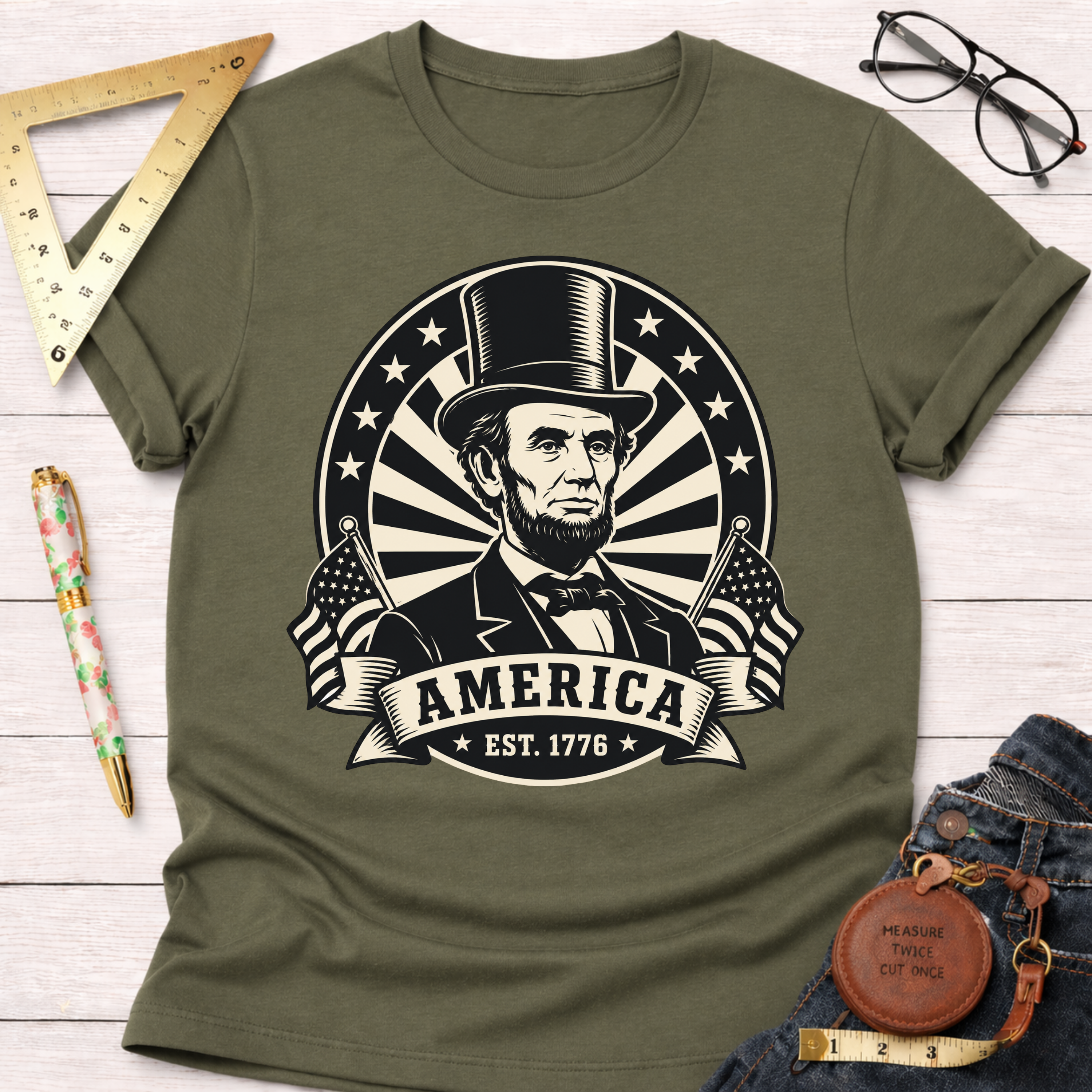 Abraham Lincoln America EST 1776 T-Shirt