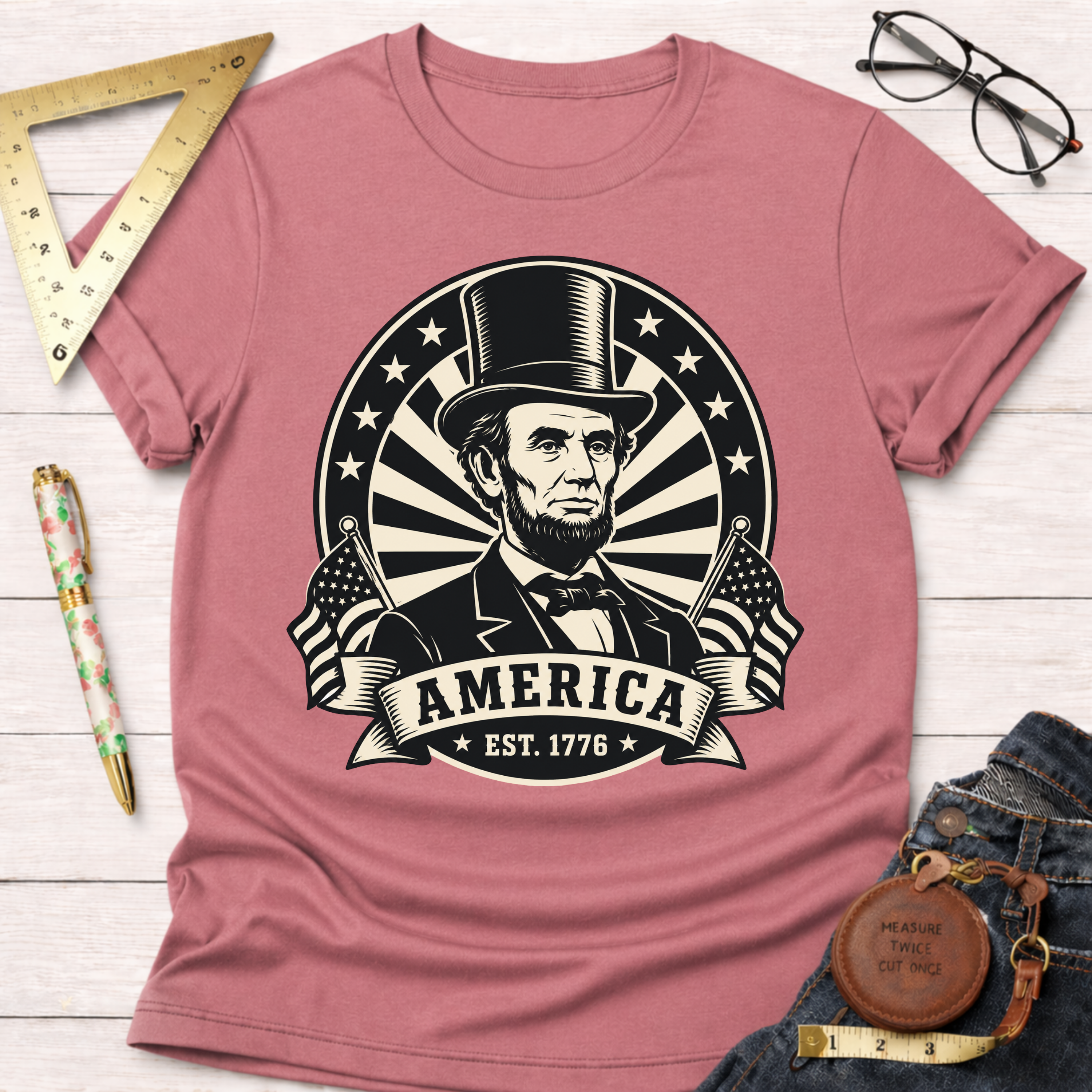 Abraham Lincoln America EST 1776 T-Shirt