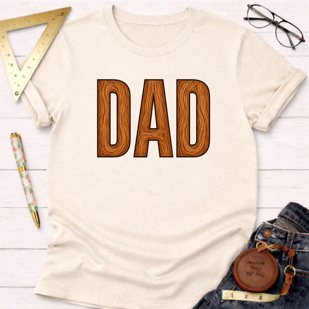 Dad Wooden Letters T-Shirt