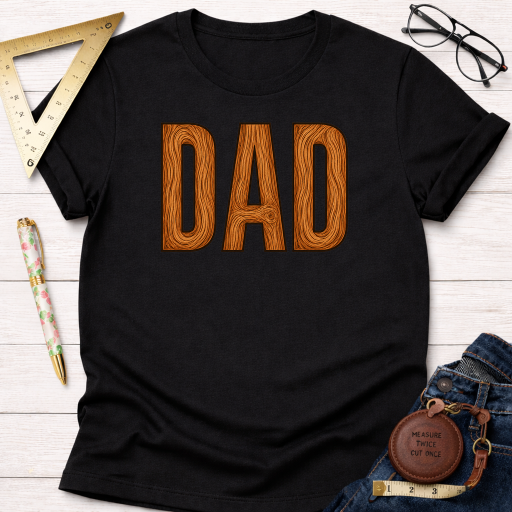 Dad Wooden Letters T-Shirt