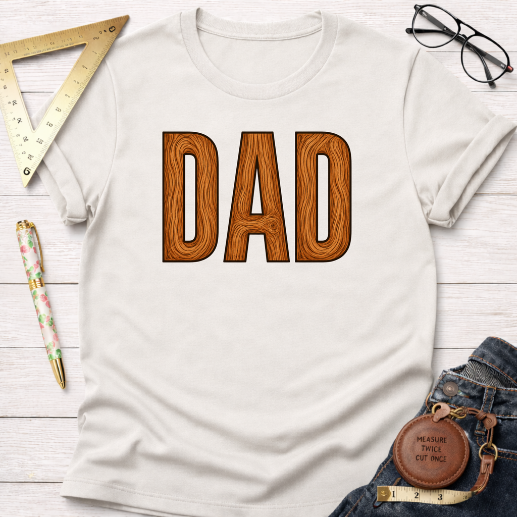 Dad Wooden Letters T-Shirt