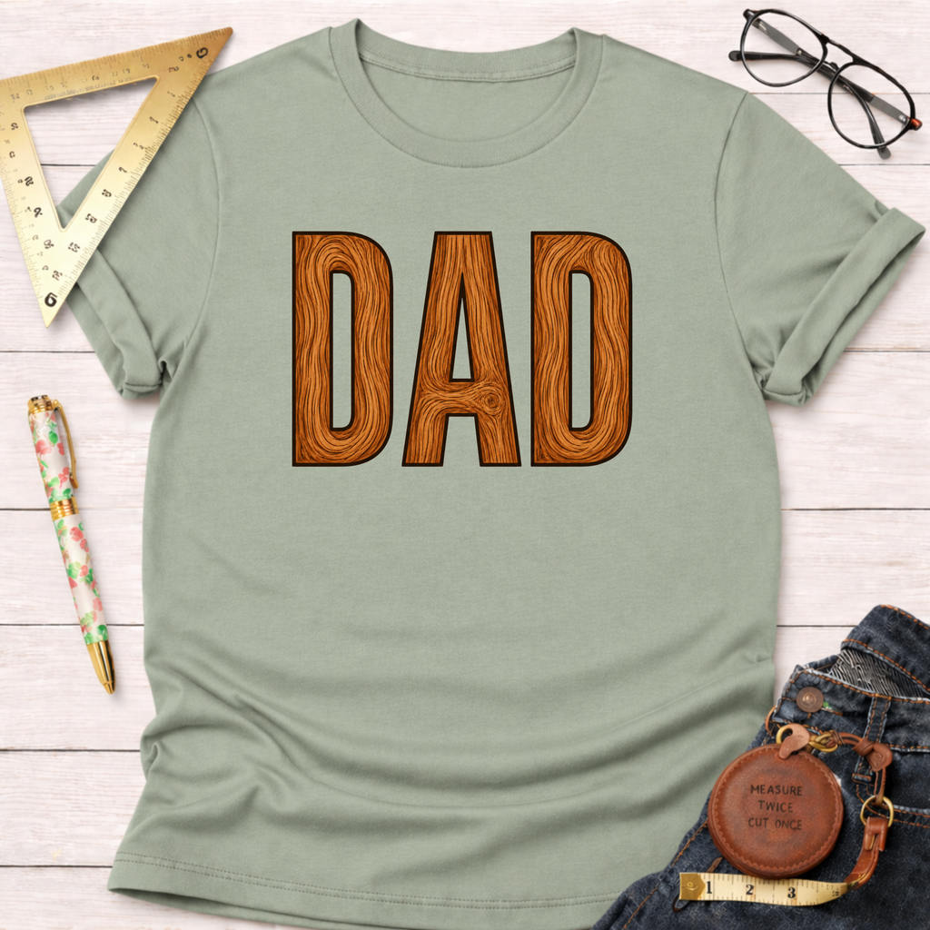 Dad Wooden Letters T-Shirt