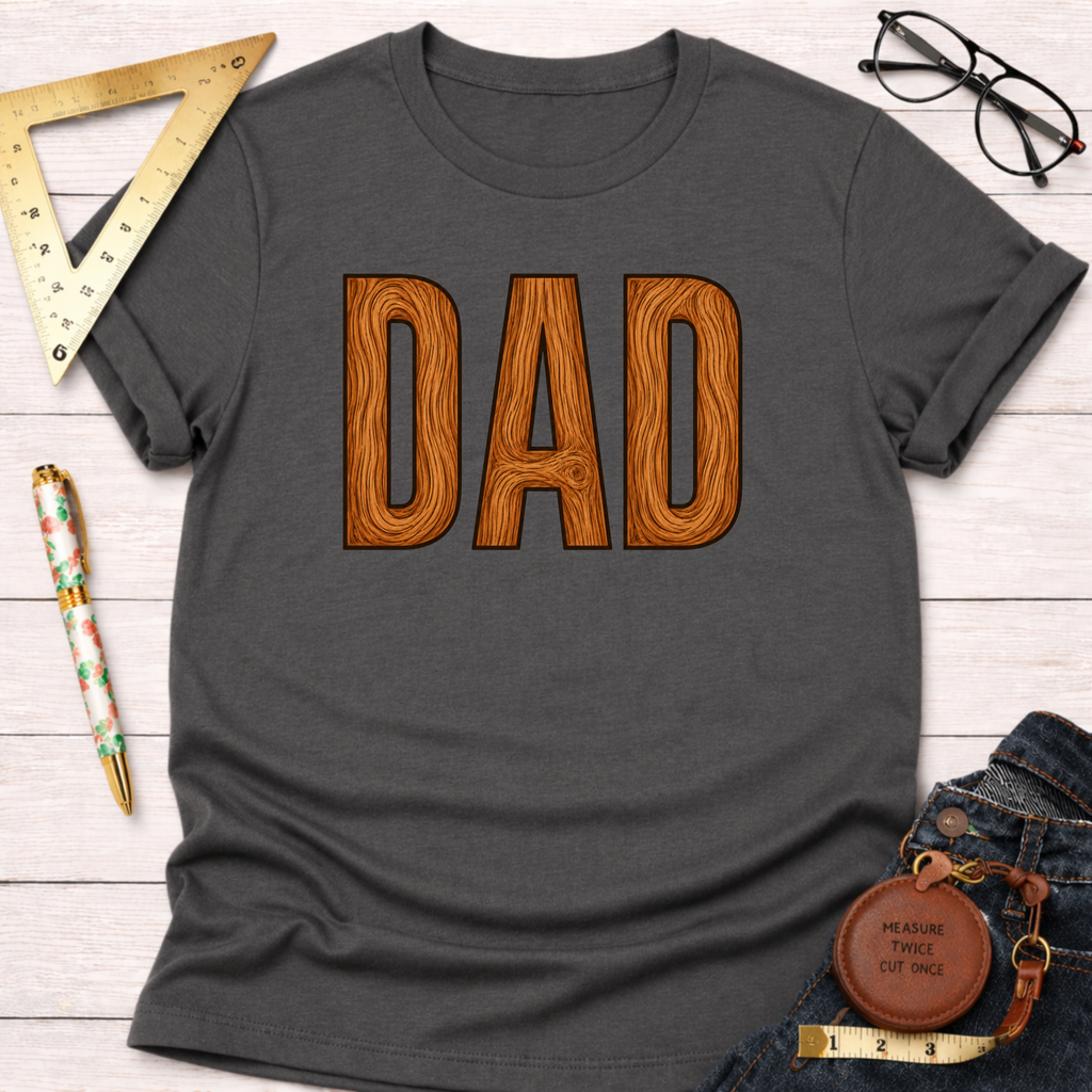 Dad Wooden Letters T-Shirt