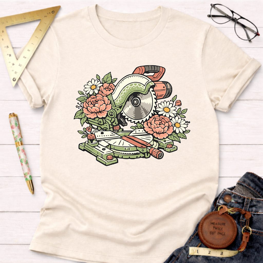Floral Miter Saw T-Shirt