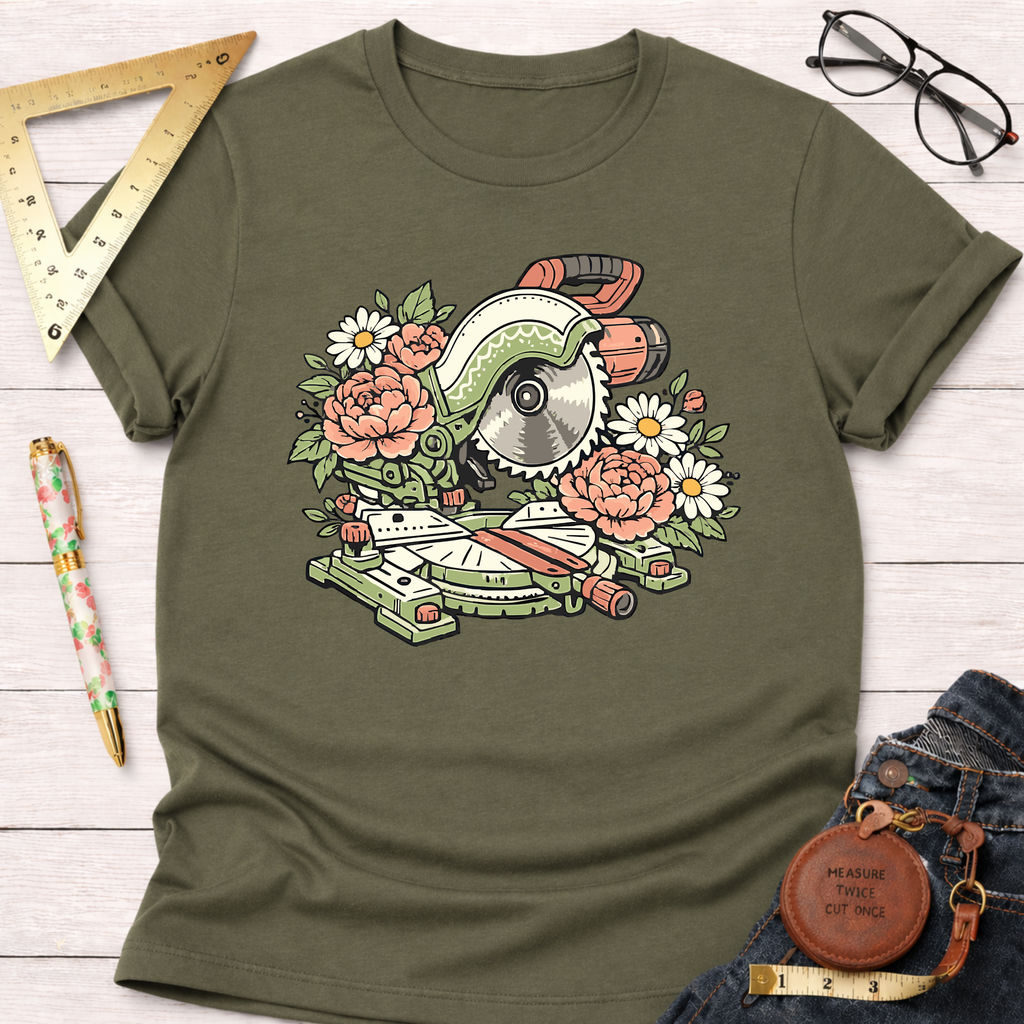 Floral Miter Saw T-Shirt