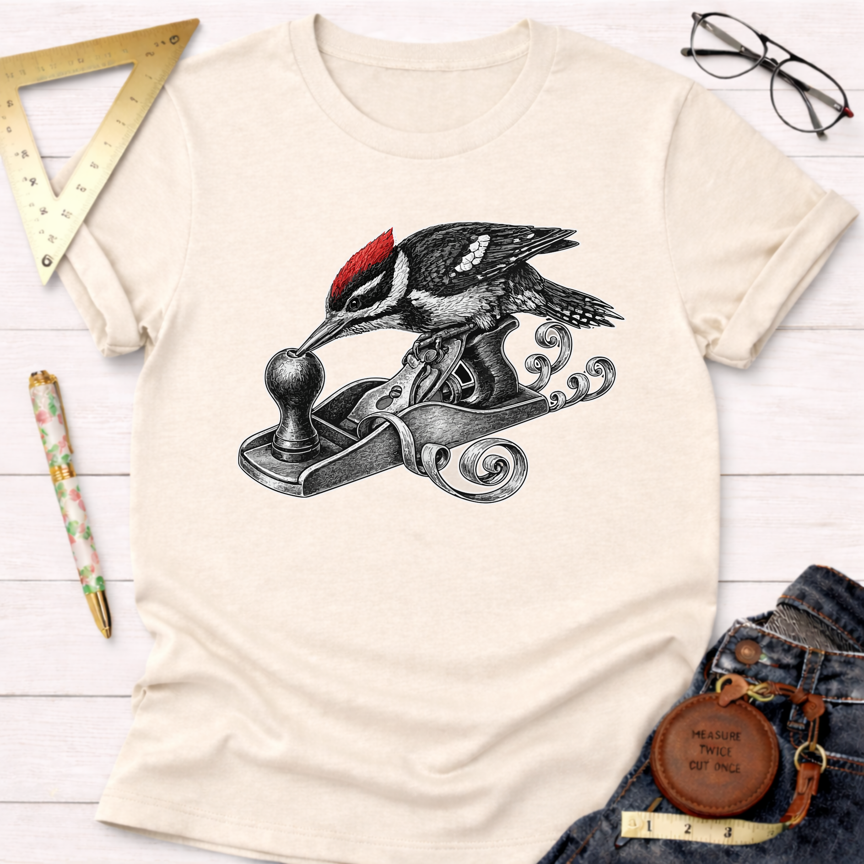Just A Woodpecker And It's Hand Planer T-Shirt