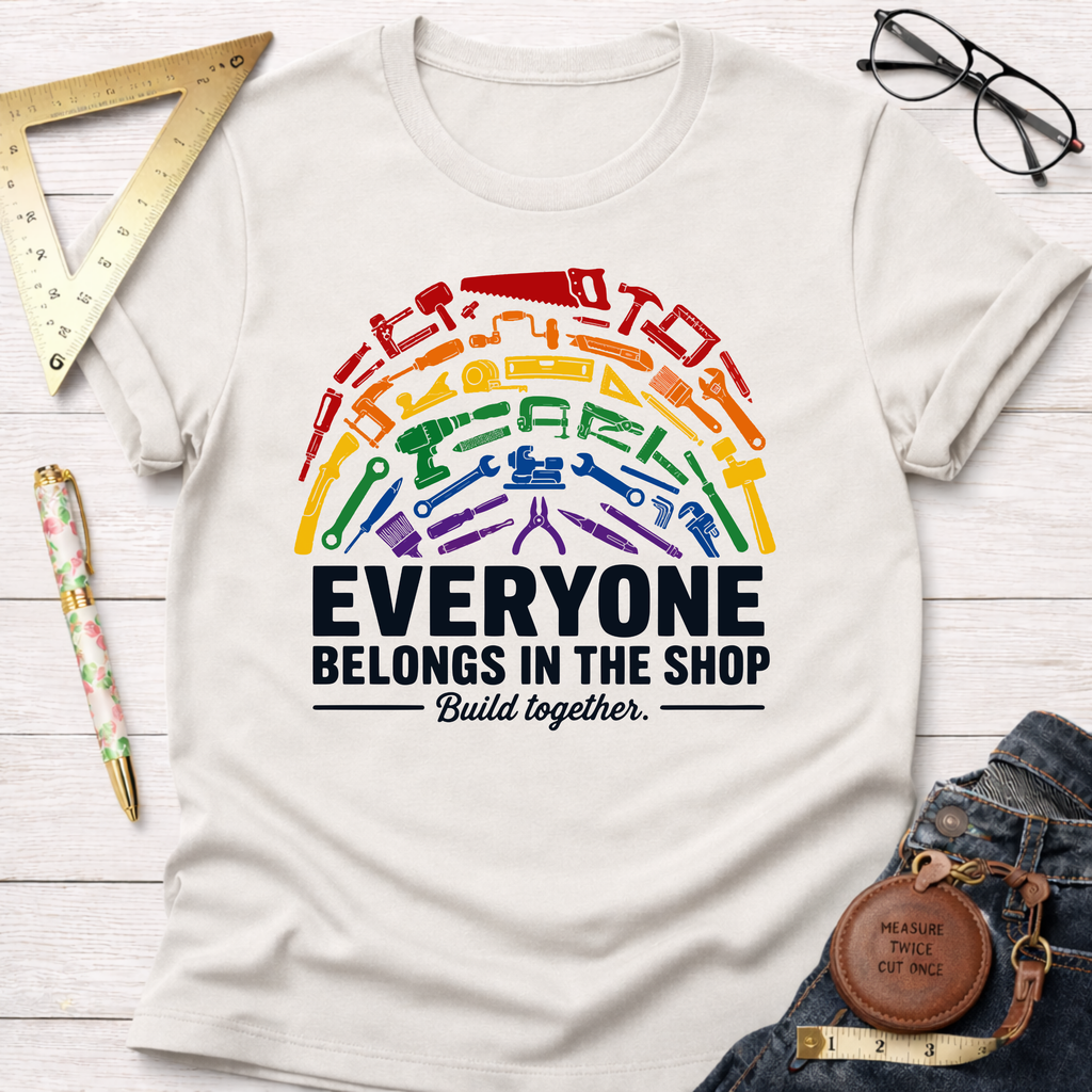 Everyone Belongs In The Shop Diversity Builder T-Shirt
