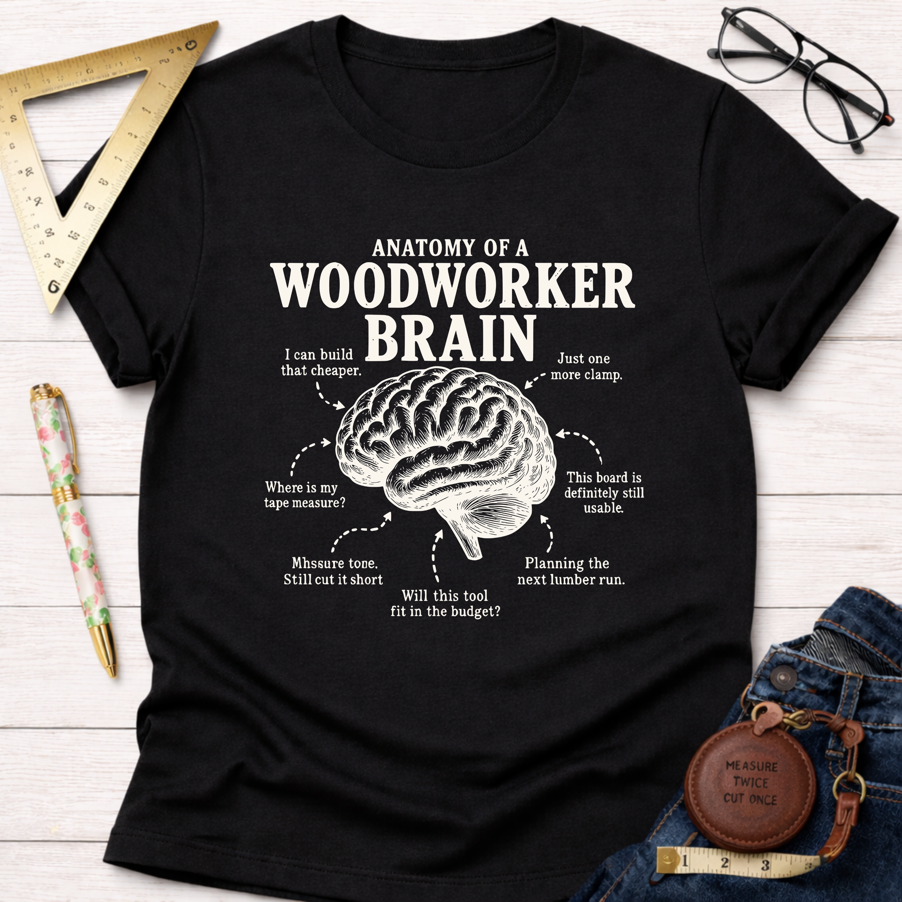 Anatomy Of A Woodworker Brain T-Shirt