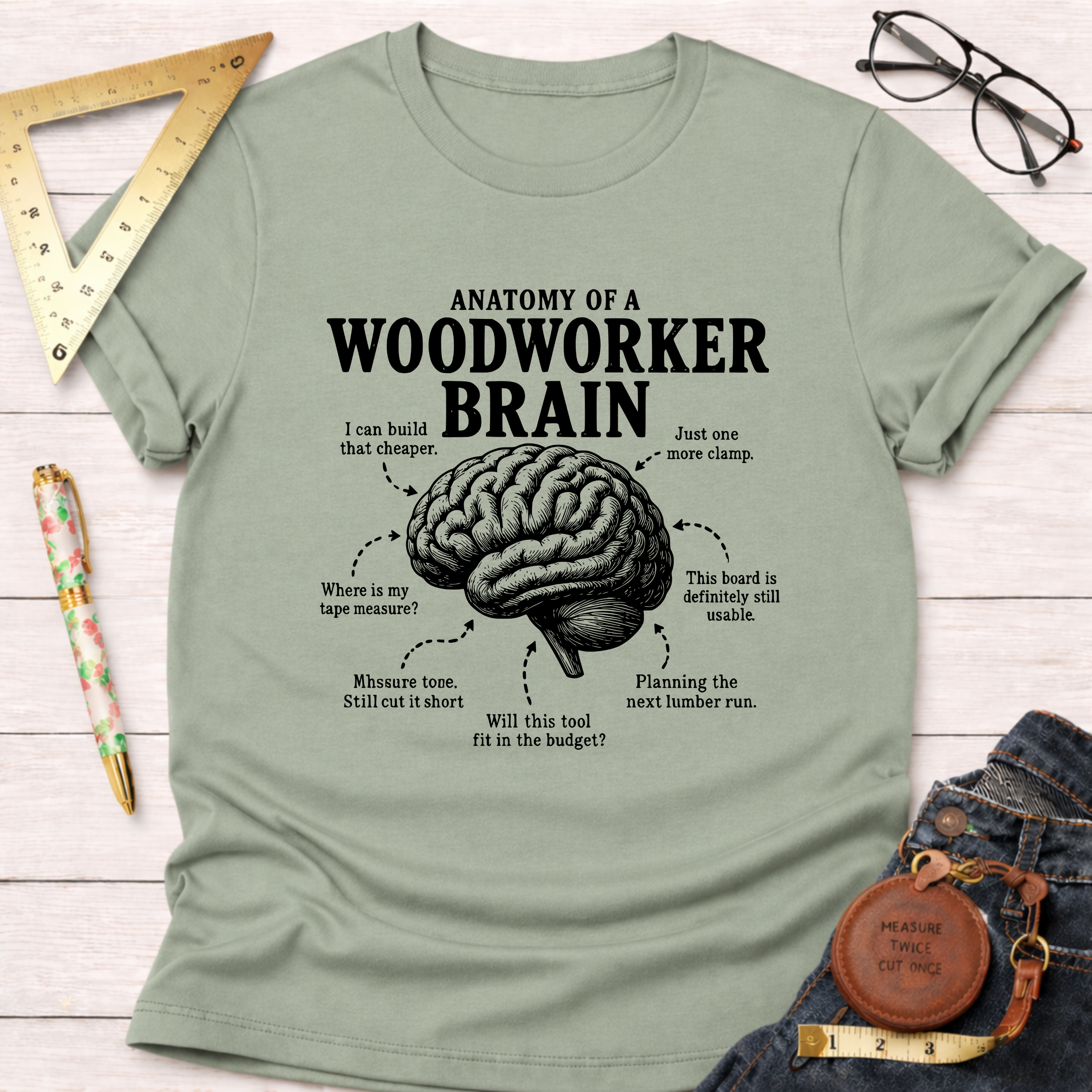 Anatomy Of A Woodworker Brain T-Shirt