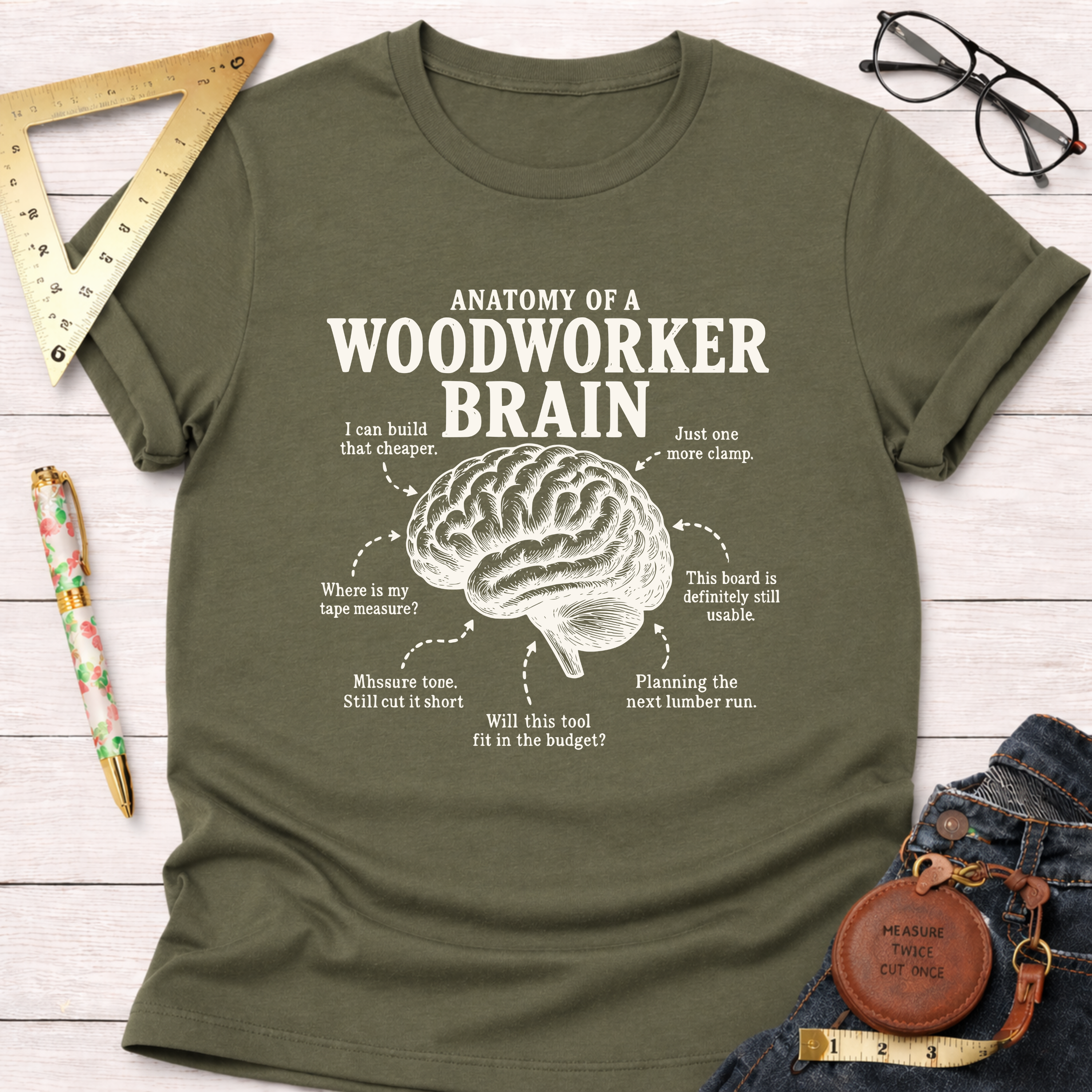 Anatomy Of A Woodworker Brain T-Shirt