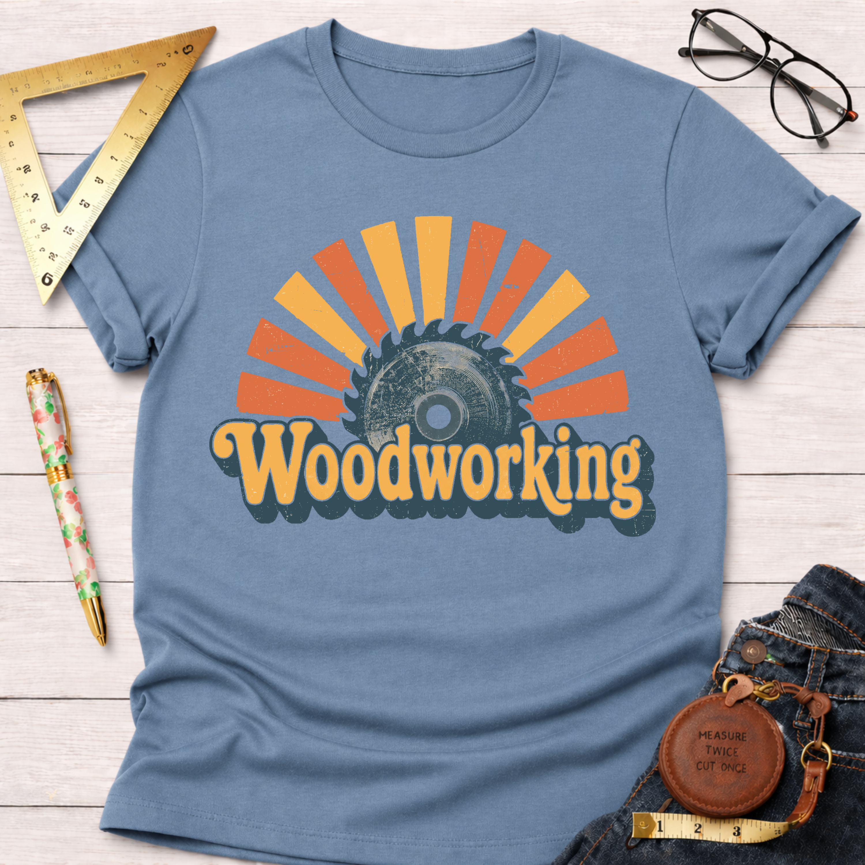 Vintage Woodworking Sunset T-Shirt