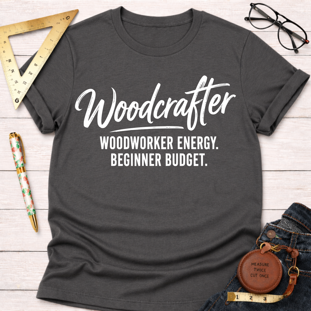 Woodcrafter. Woodworker Energy. Beginner Budget. T-Shirt