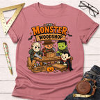 Monster Woodshop funny woodworking t-shirt – Sawdust & Ponytails (view 2)